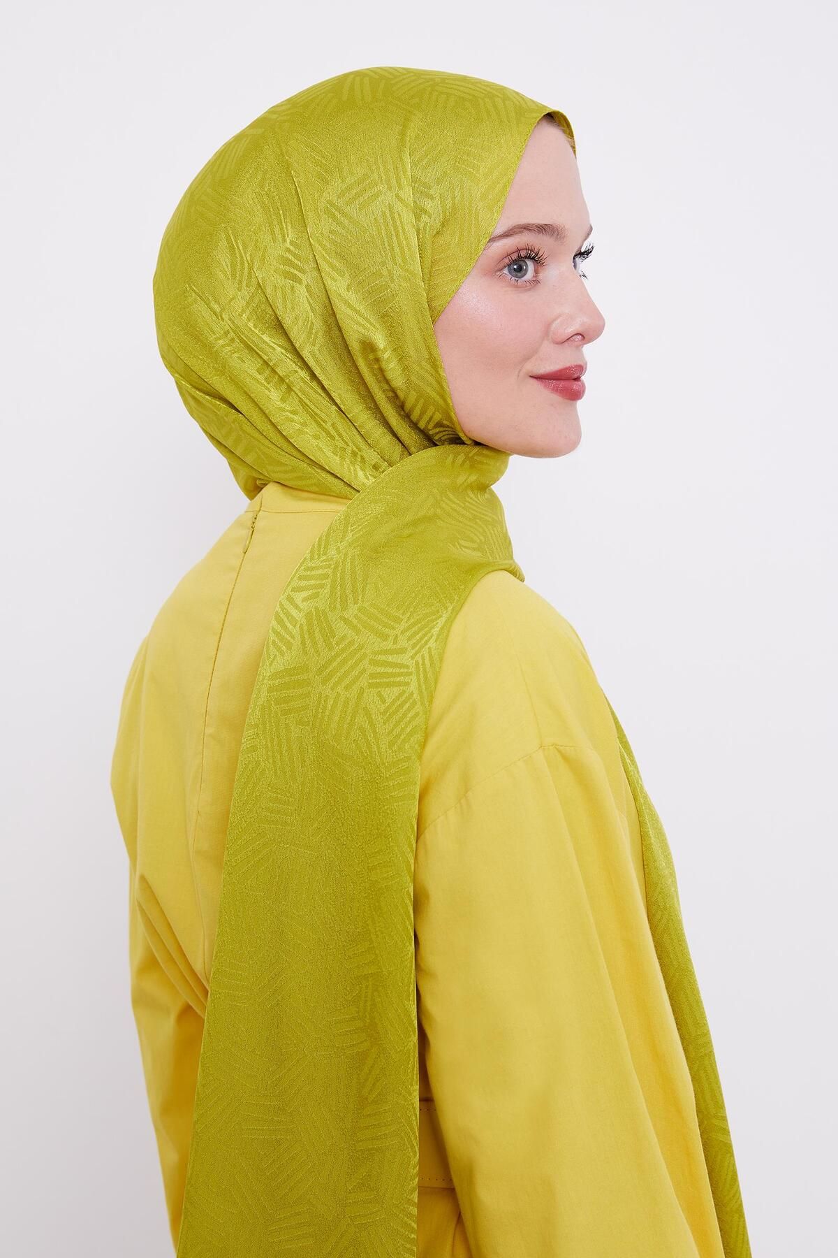 Levidor-Lime Stick Pattern Jacquard Janjan Shawl 2
