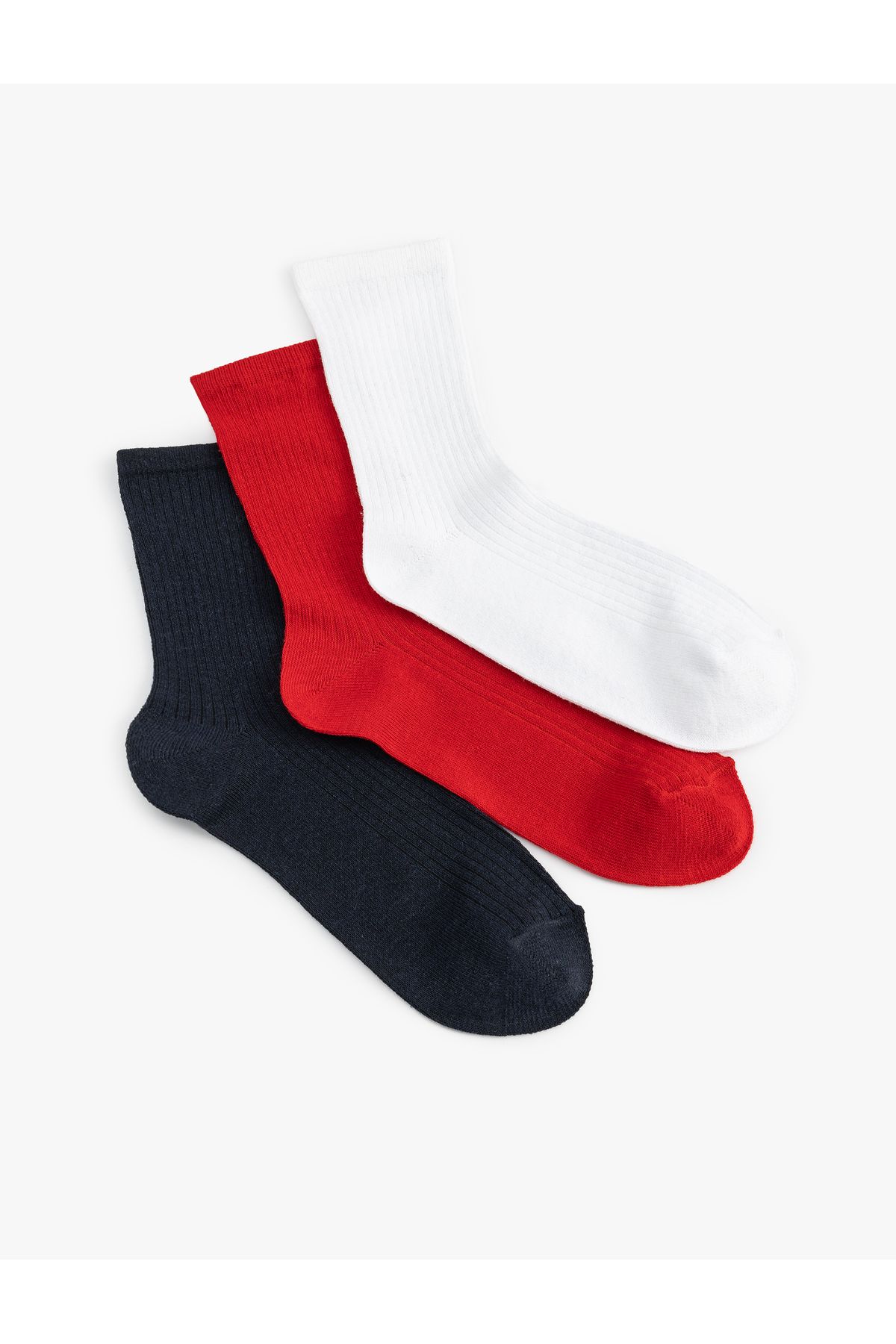 Koton-Set of 3 Basic Multicolored Socks 2