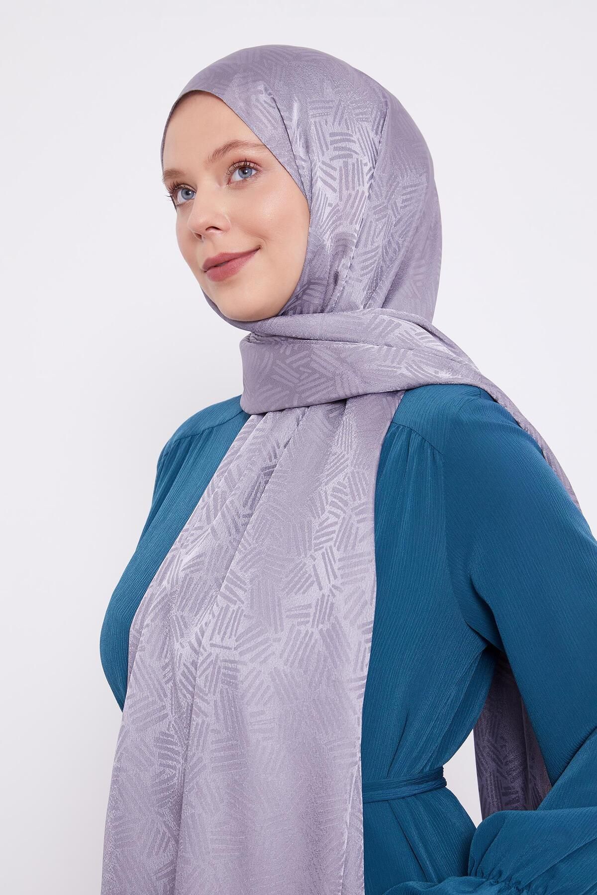 Levidor-Dark Gray Stick Pattern Jacquard Janjan Shawl 2