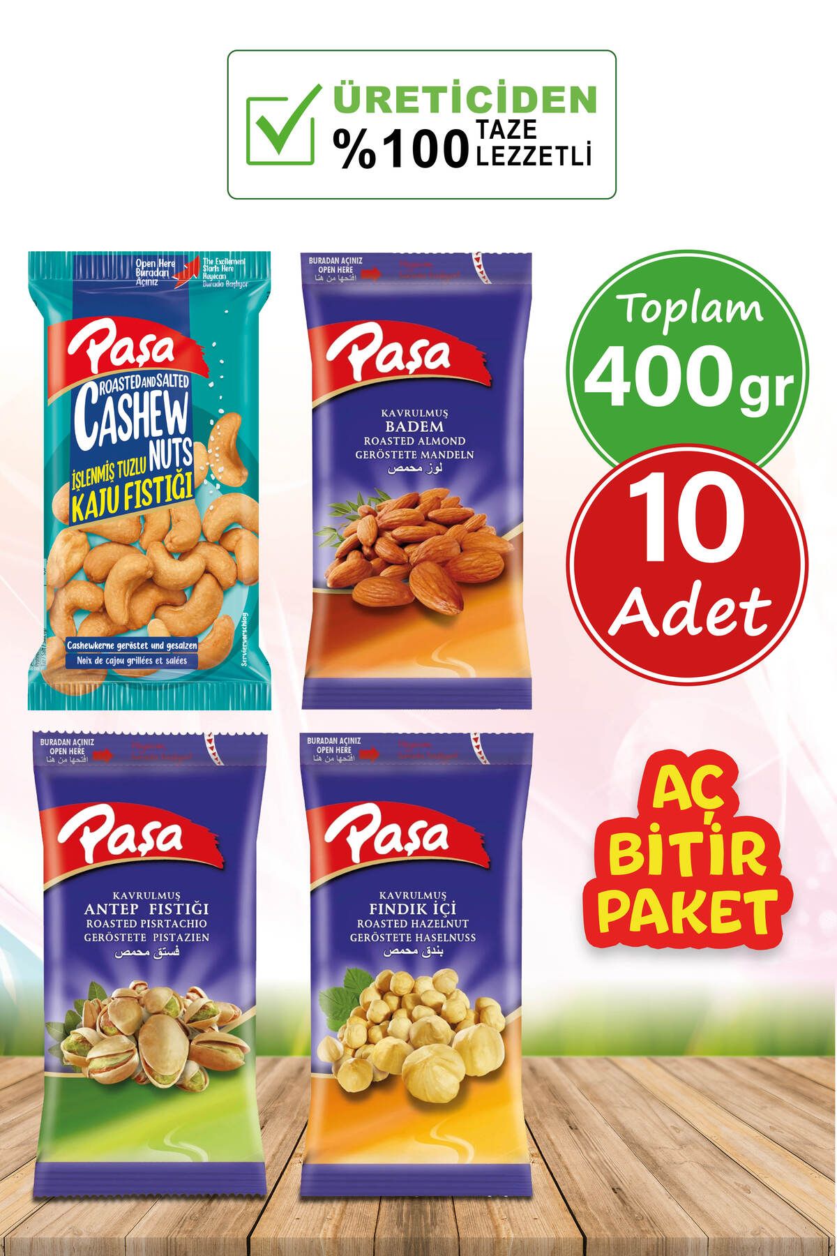 Paşa Kuruyemiş Paşa Karışık 40 gr X 10 Adet (NATUREL 1. KALİTE)