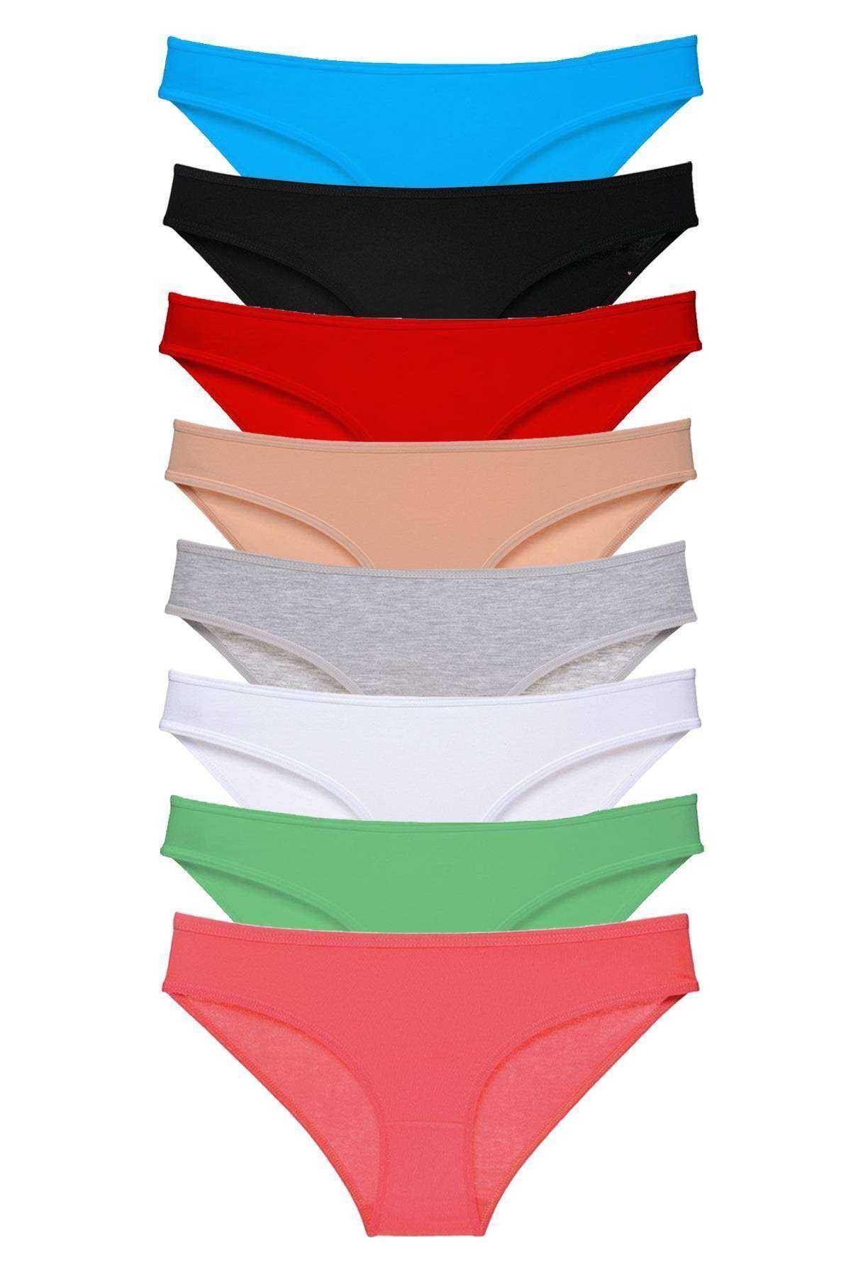 Easy Tedarik 8 adet Süper Eko Set Likralı Kadın Slip Külot Set 3