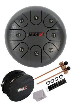 Midex TD-68ASH Çelik Dil Davul Handpan 6 İnç 8 Ton Steel Tongue Drum Full Set