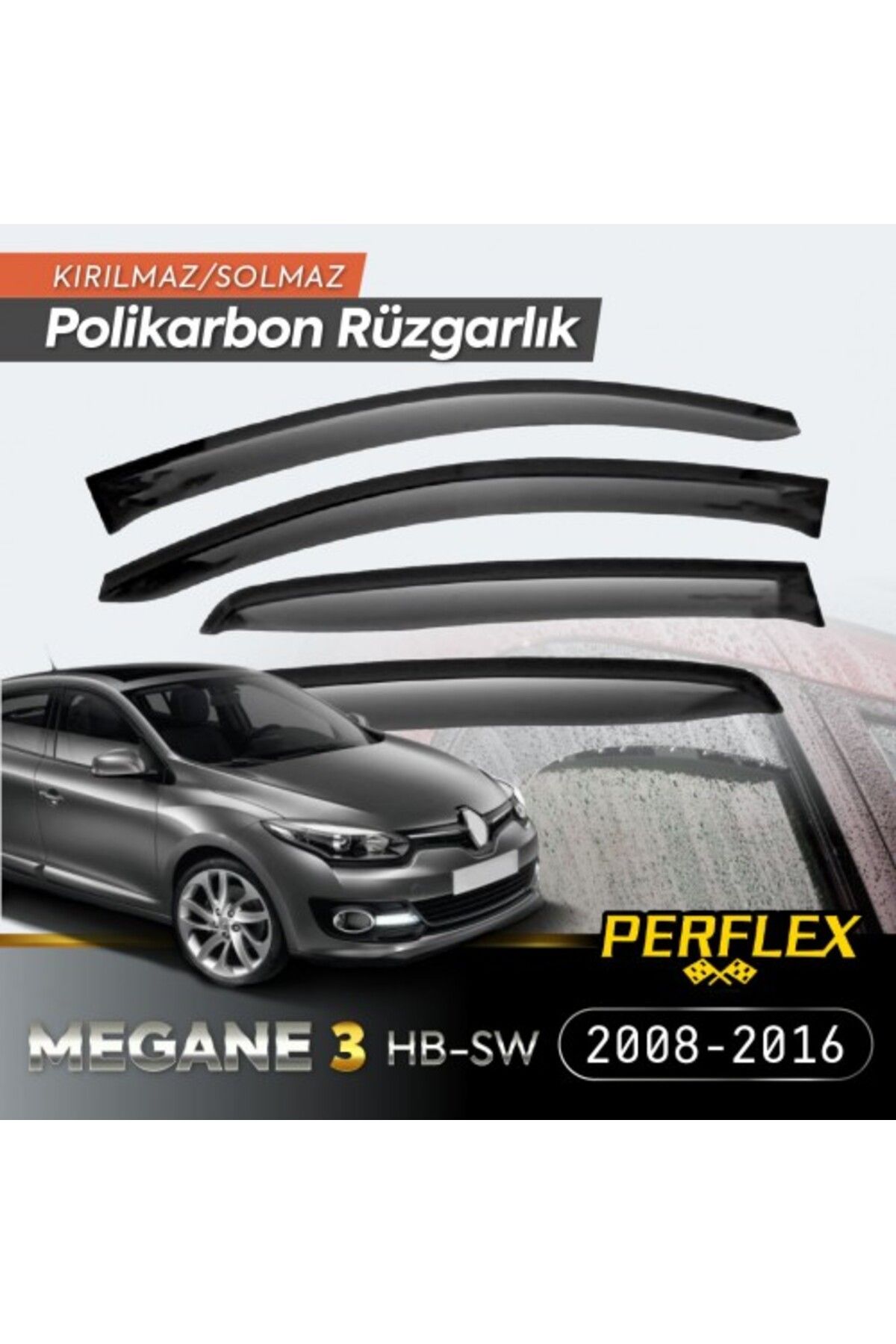 Mustore Renault Megane 3 HB-SW 2008-2016 Cam Rüzgarlığı V2 Mugen