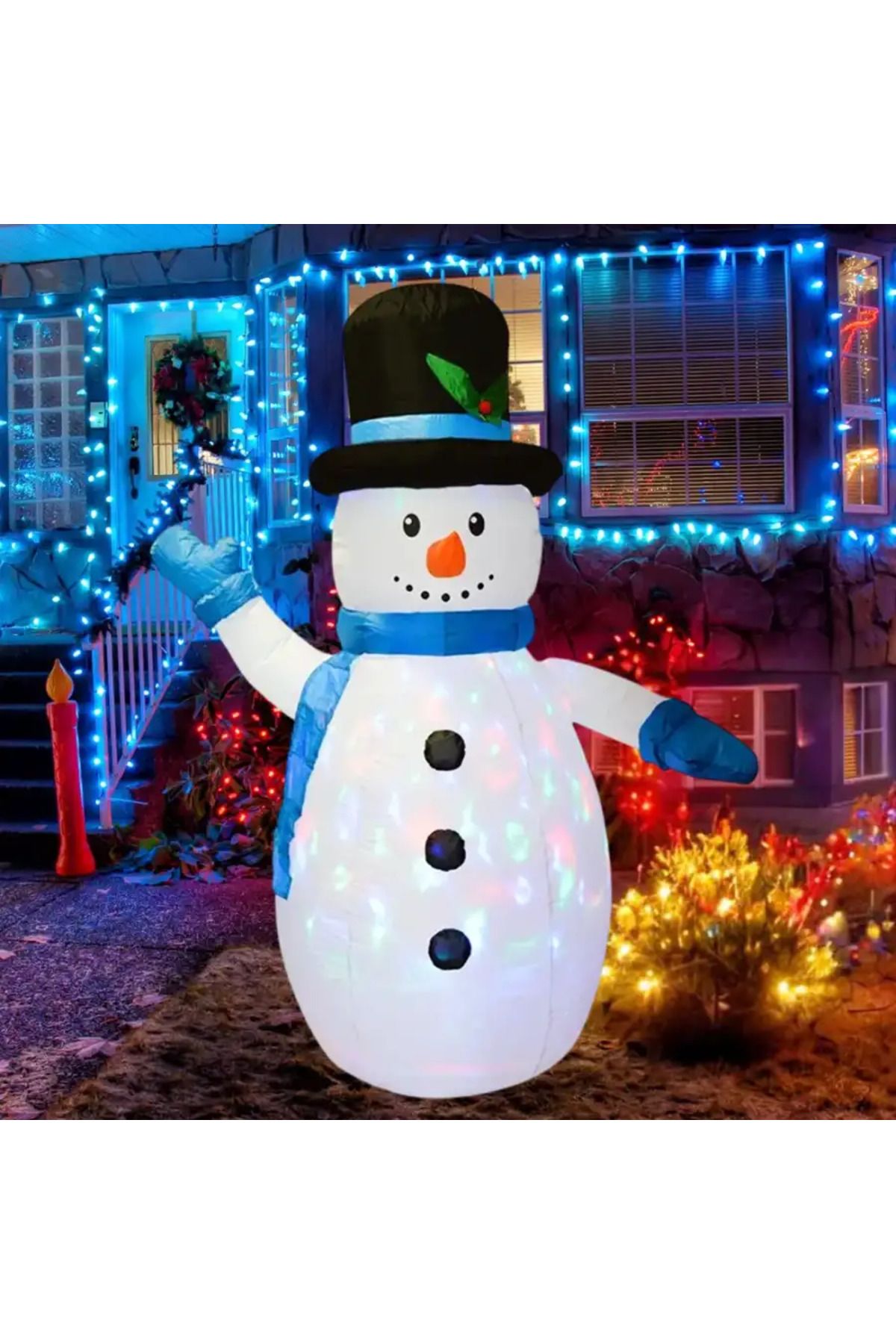 minik shop-New Year's Inflatable Decor Lighted Snowman 1