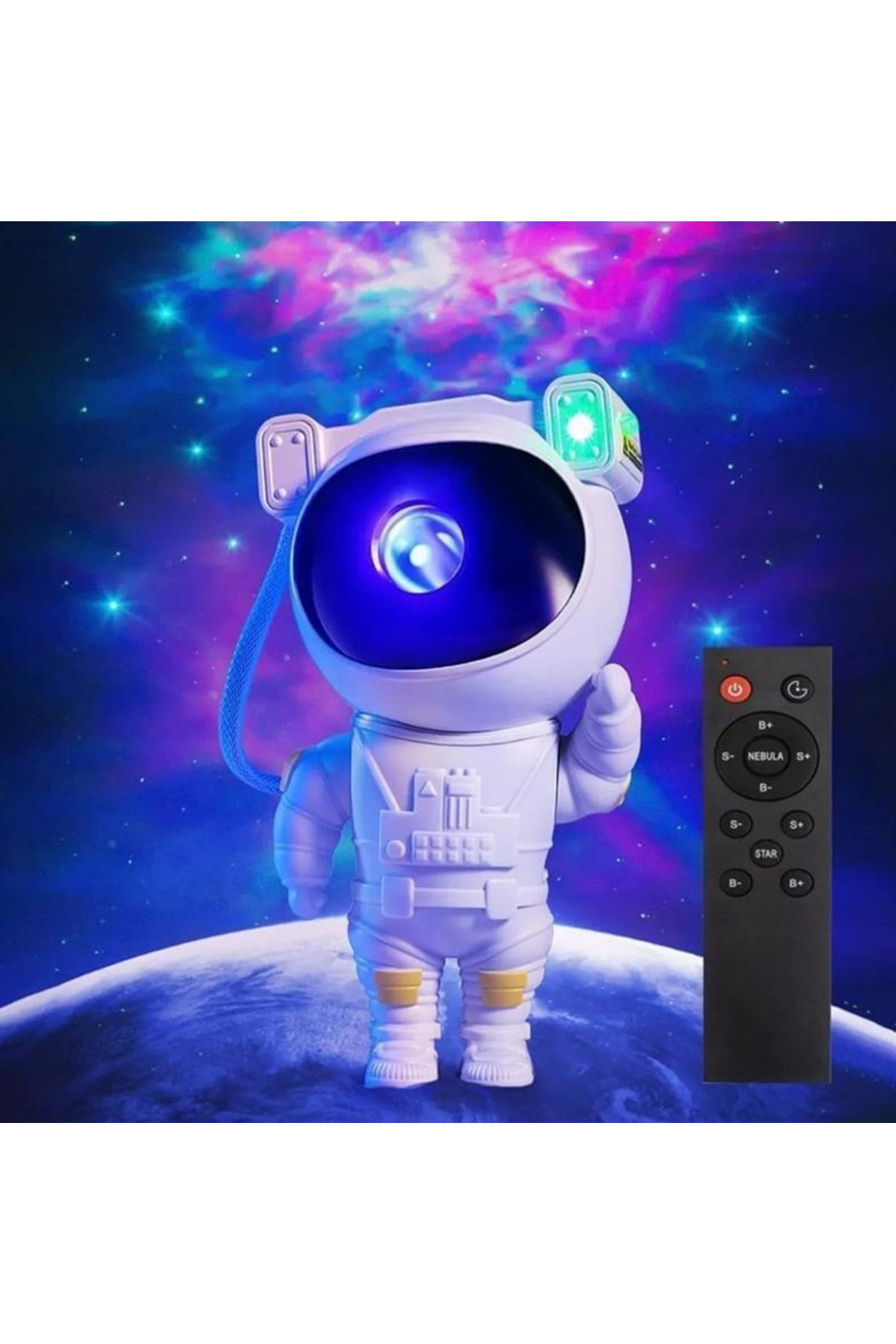 qasul Astronot ışıklı yıldızlı gökyüzü projektör Galaxy Yatak odası Odası için Tavan alanı Gece Lambası fotoğrafı 2 (önizleme)