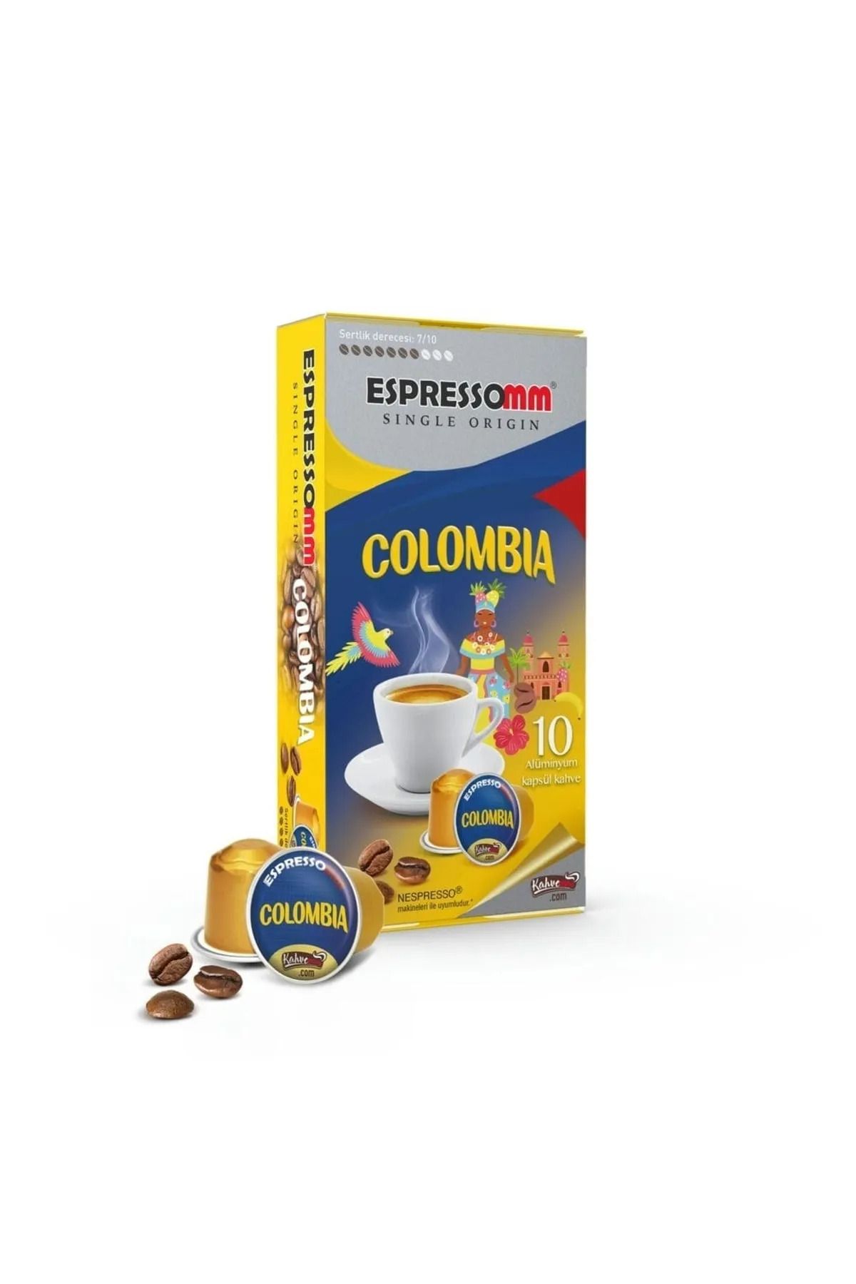 ESPRESSOMM Nespresso Makinelerle Uyumlu COLOMBIA Alüminyum Kapsül Kahve (1 Paket - 10 Kapsül)