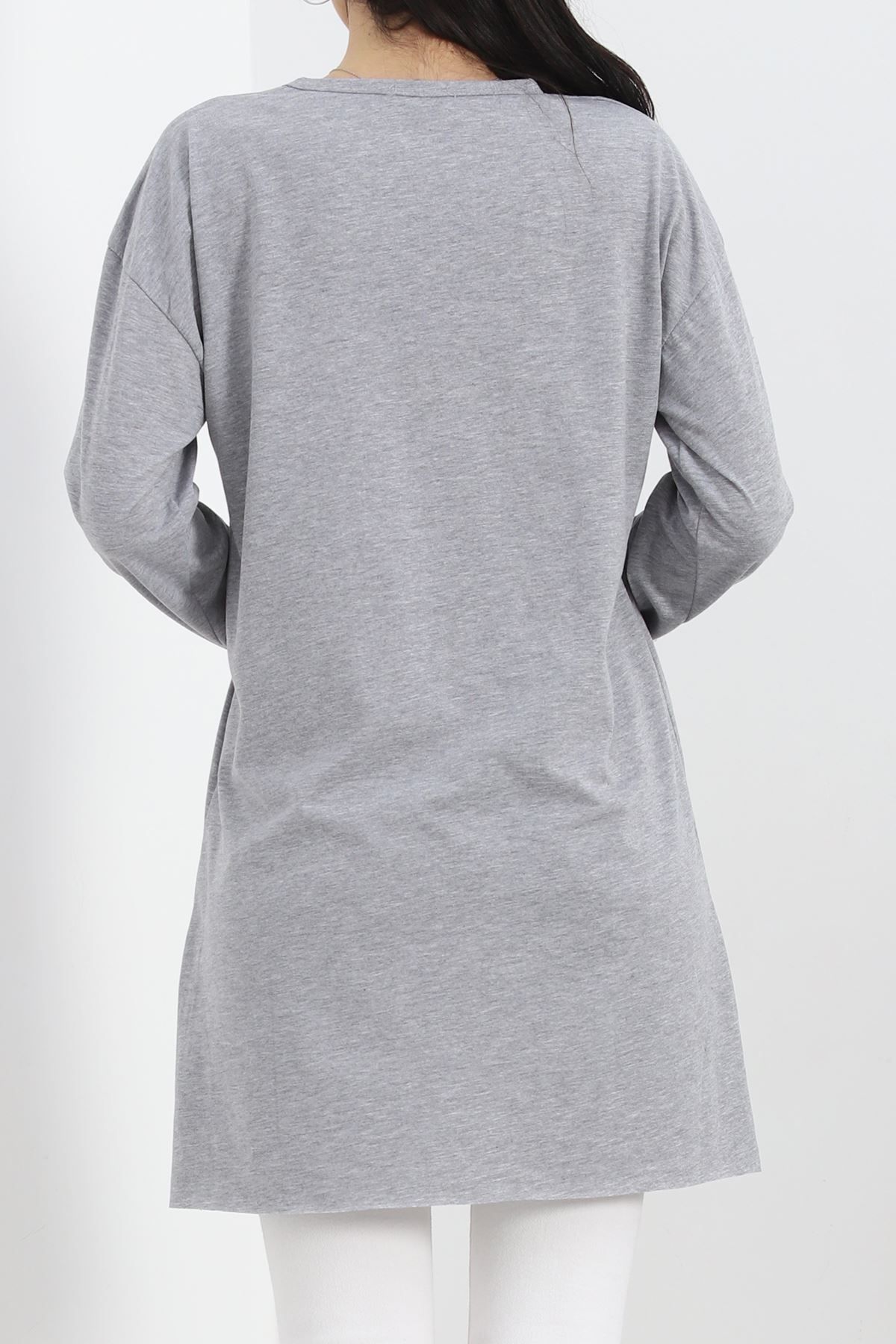 MAZSAY-Gray Supreme Tunic - Side Slit Detail 5