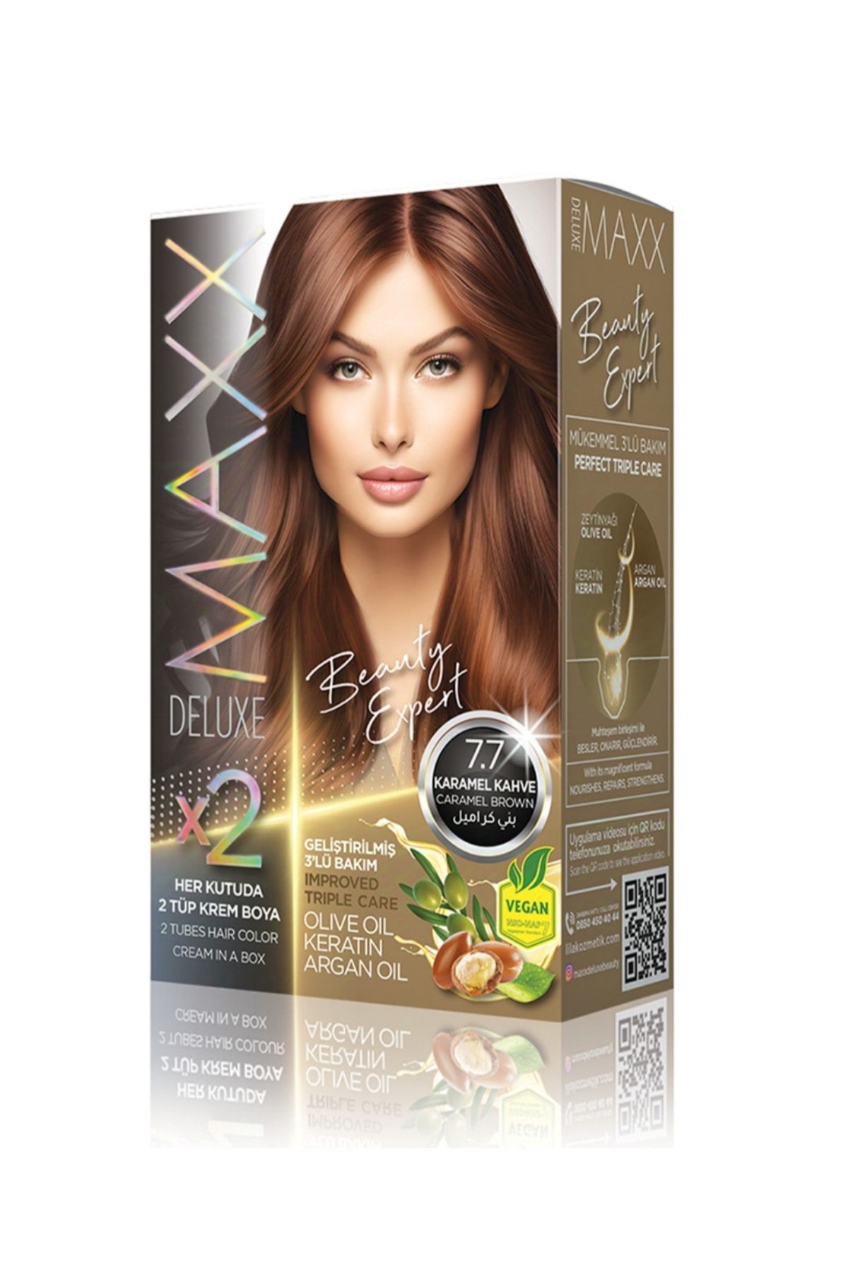 MAXX DELUXE Beauty Expert 7.7 Karamel Kahve Set Boya