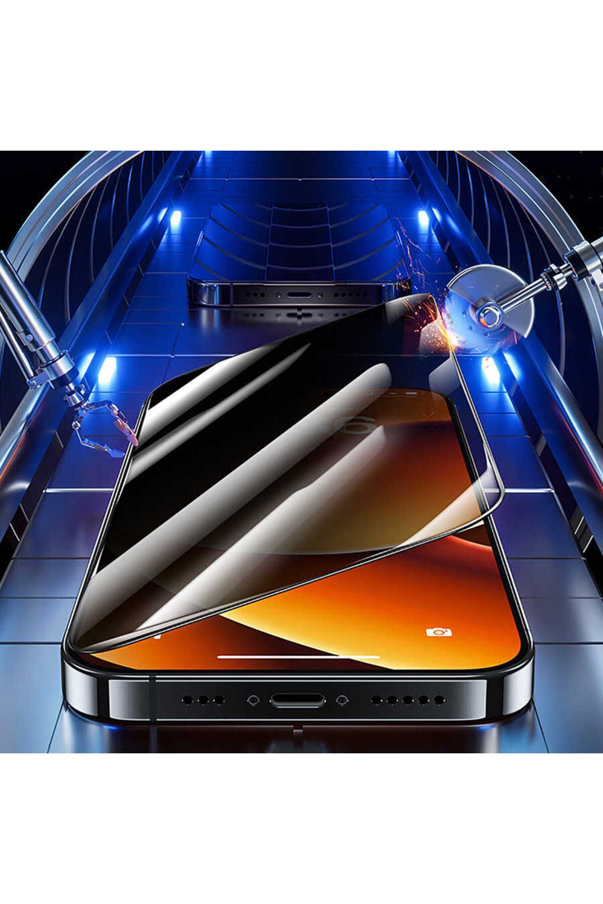 Vendas-V-bilvis Warrior Privacy Hiding Ghost Screen with Oval Edge Design Compatible with iPhone 15 Pro Max 4