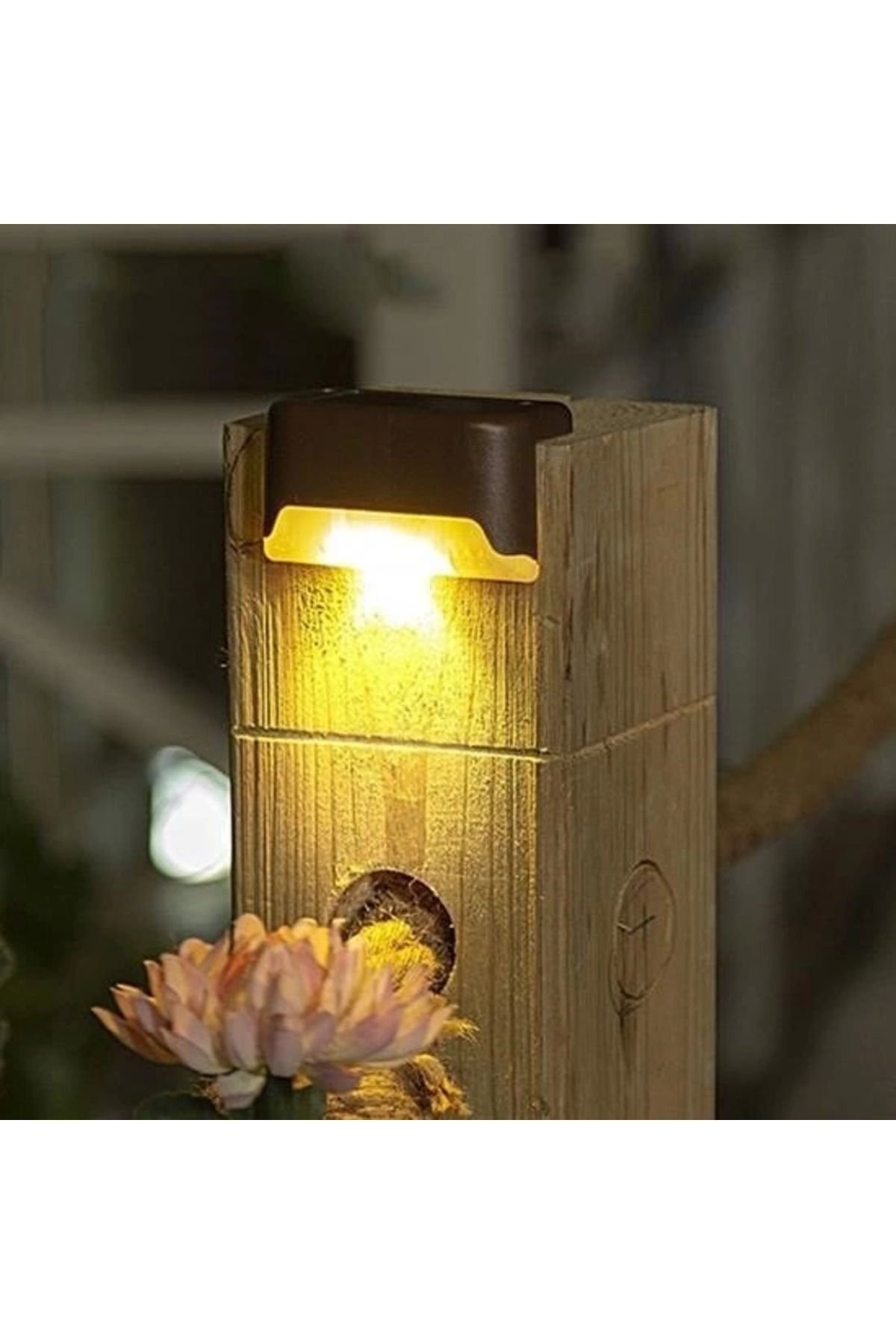 Easy Tedarik Solar Güneş Enerjili Şarj Edilen Köşebent Merdiven Veranda Bahçe Yolu Led Lamba Işık 4 Adet