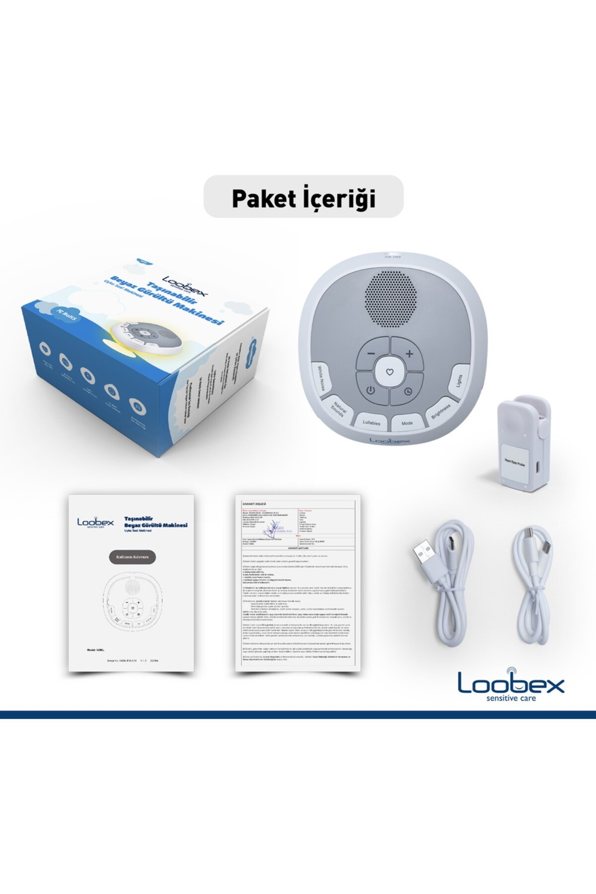 Loobex Beyaz Gürültü Cihazı (Anne Kalp Atışı Kaydeden) fotoğrafı 6 (önizleme)