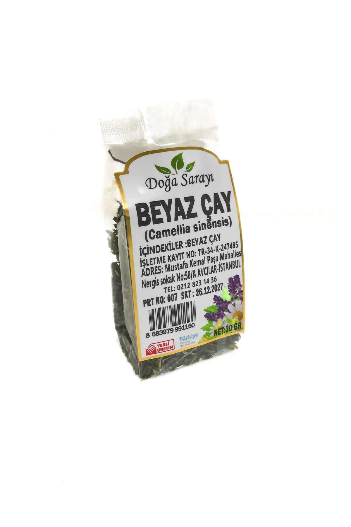 Doğa Sarayı Beyaz Çay 30gr Orijinal, Doğal Kurutulmuş, Katkısız, Elenmiş