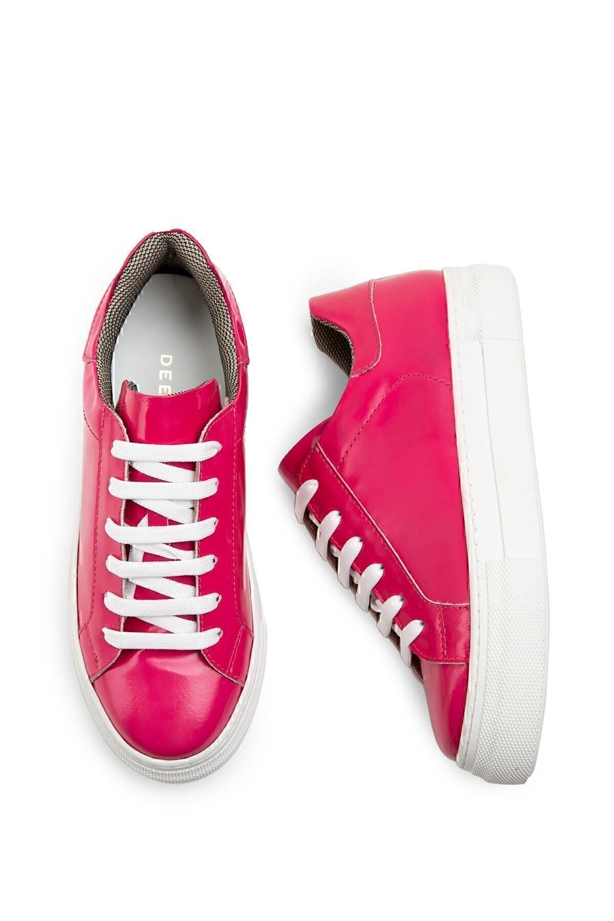 Deery-Genuine Leather Fuchsia Sneaker Women's Shoes 4