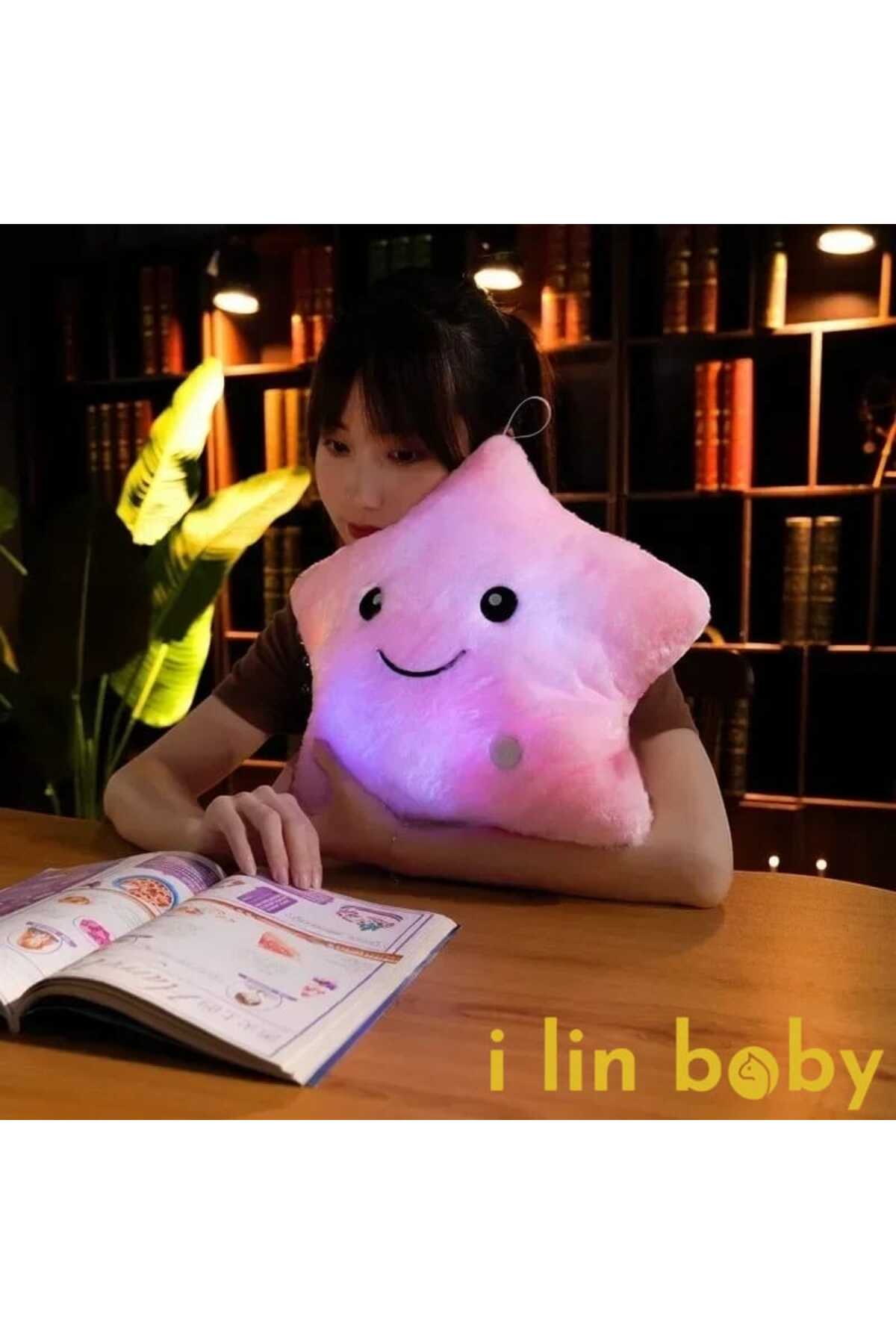 i lin baby Sevimli Led Işık Yıldız Yastık, Doğum Günü Hediyesi Ev Dekoru, Yumuşak Bebek Çocuk Oyuncakları 35x20 fotoğrafı 2 (önizleme)