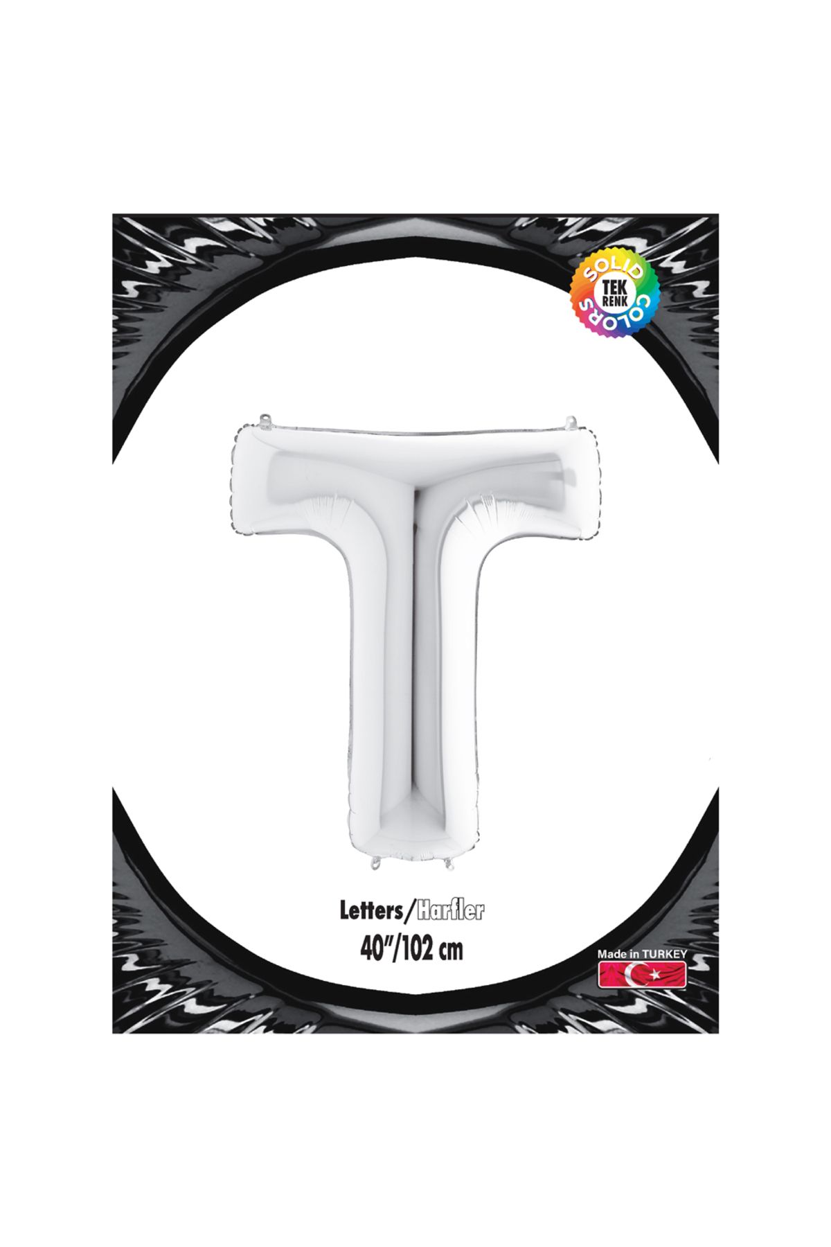 minik shop-Letter t Silver Foil Balloon 40" 1