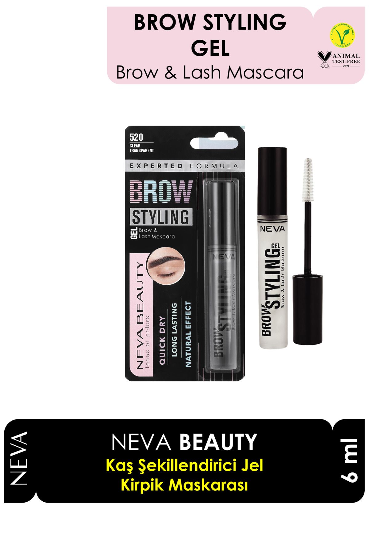 NEVA BEAUTY Kaş Şekillendirici Jel Kaş Ve Kirpik Maskarası 6ml (VEGAN)