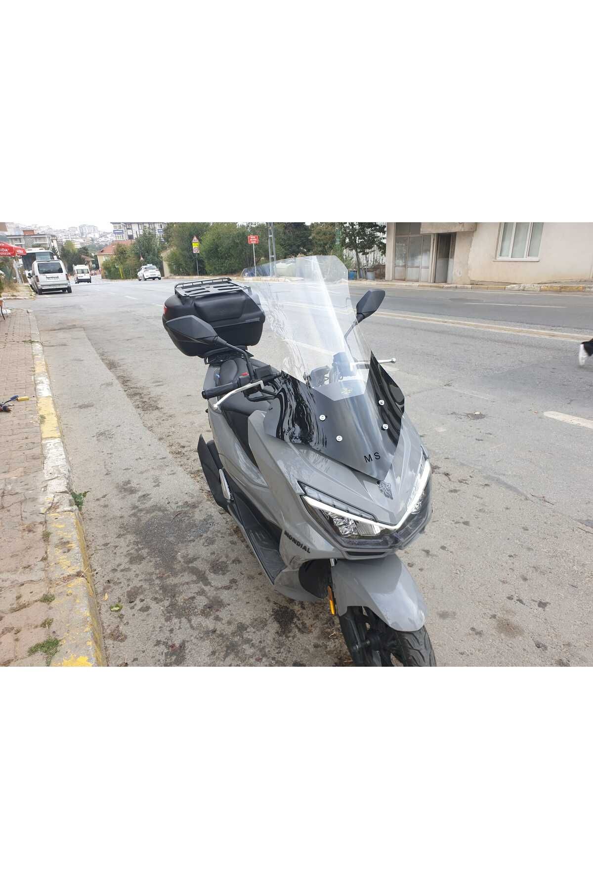 Mondial Strada 125 Siperlik Ön Cam 2023-2025 Model 75cm Şeffaf Renkli 4mm UZUN CAM
