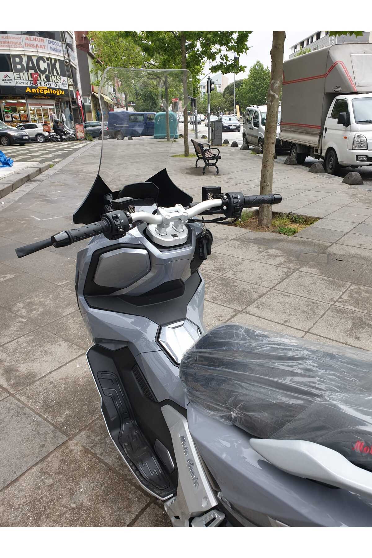 Moto Gusto Dream 150 Siperlik Ön Cam 2023-2025 Model 78cm şeffaf Renkli 4mm UZUN CAM