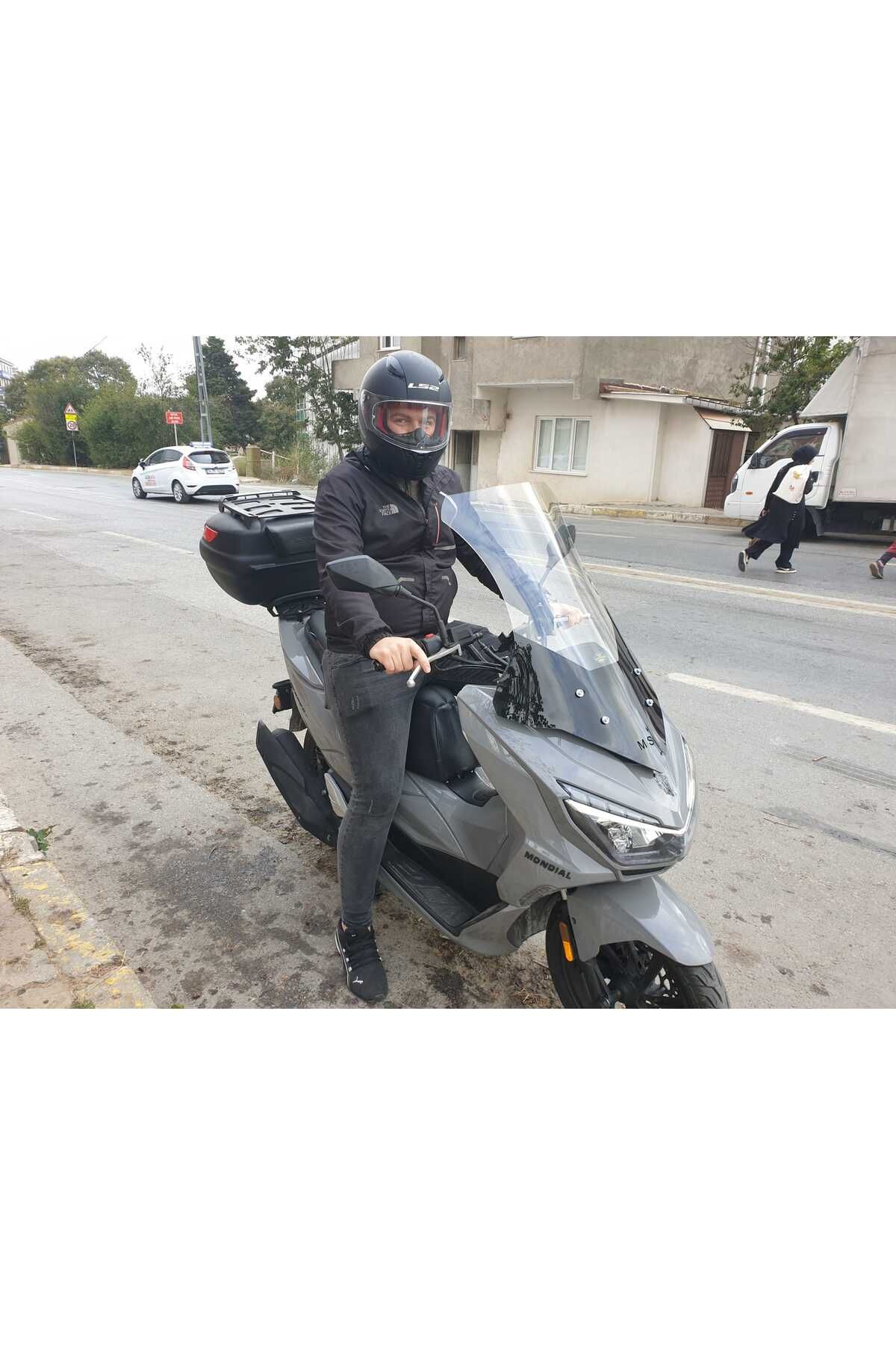 Mondial Strada 125 Siperlik Ön Cam 2023-2025 Model 75cm Şeffaf Renkli 4mm UZUN CAM