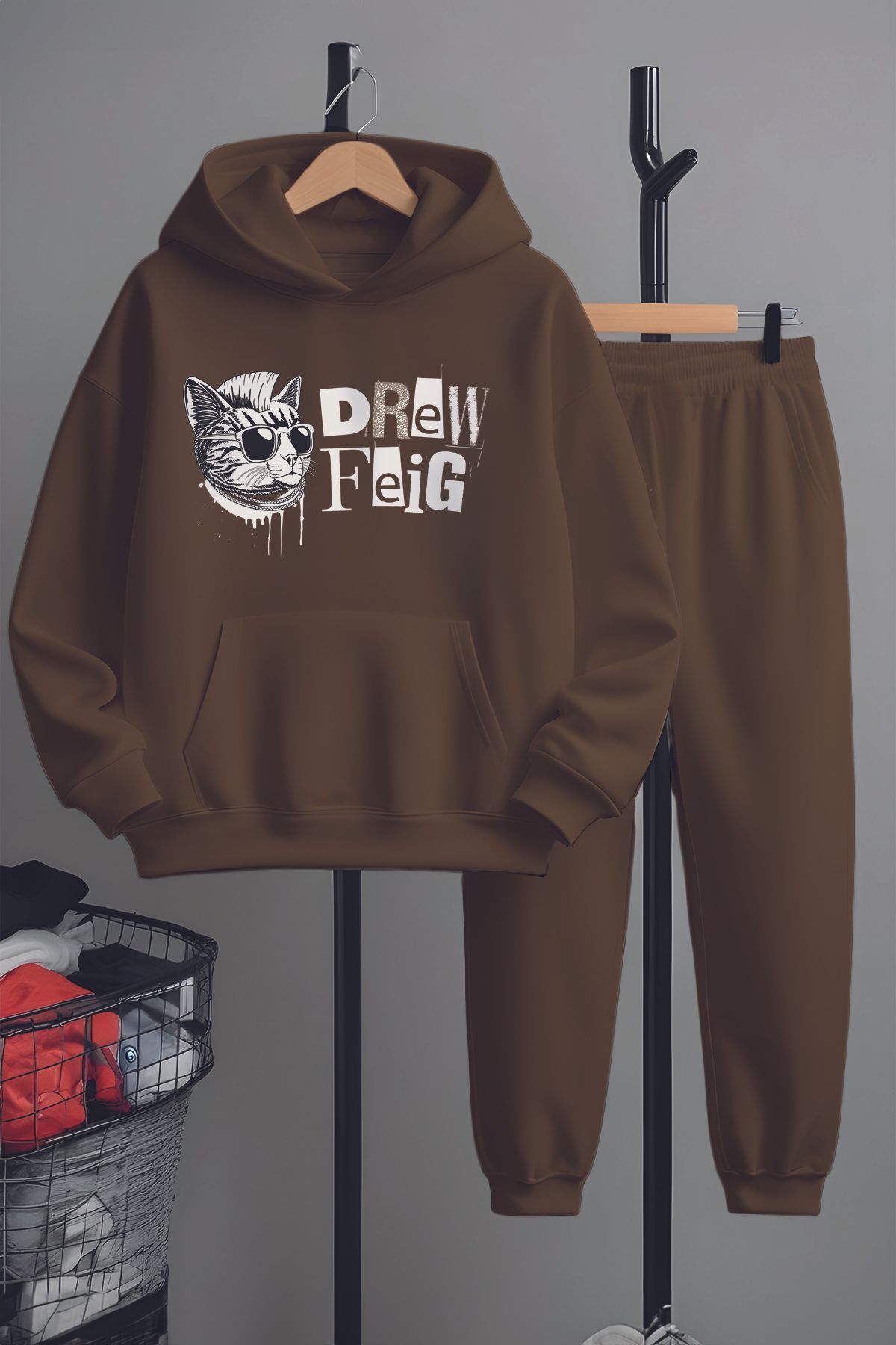 MYADA Set De Trening De Sus Și De Jos Cu Imprimeu Pisică Cu Ochelari Premium 23349 Masculin - 5–6 years