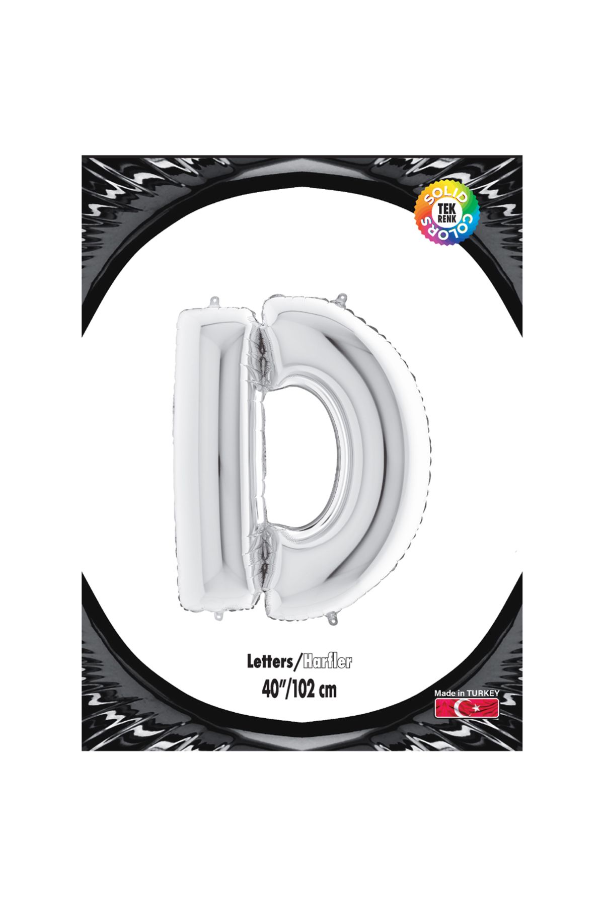 minik shop-Letter D Silver Foil Balloon 40" 1