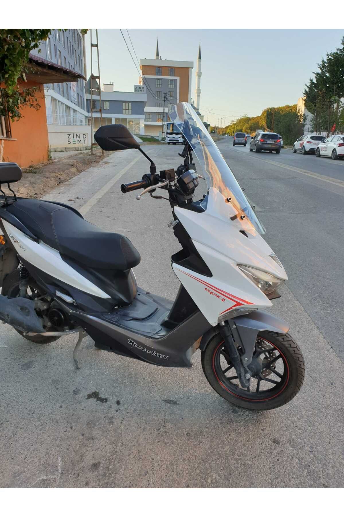 Motolüx Mtx 125 Siperlik Ön Cam 2022-2025 Model 65cm Şeffaf Renkli 4mm ORTA BOYLU CAM