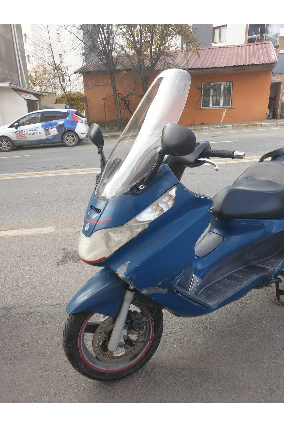 Piaggio X8 200 Siperlik Ön Cam 2004 2006 Model 58cm Şeffaf Renkli 4mm