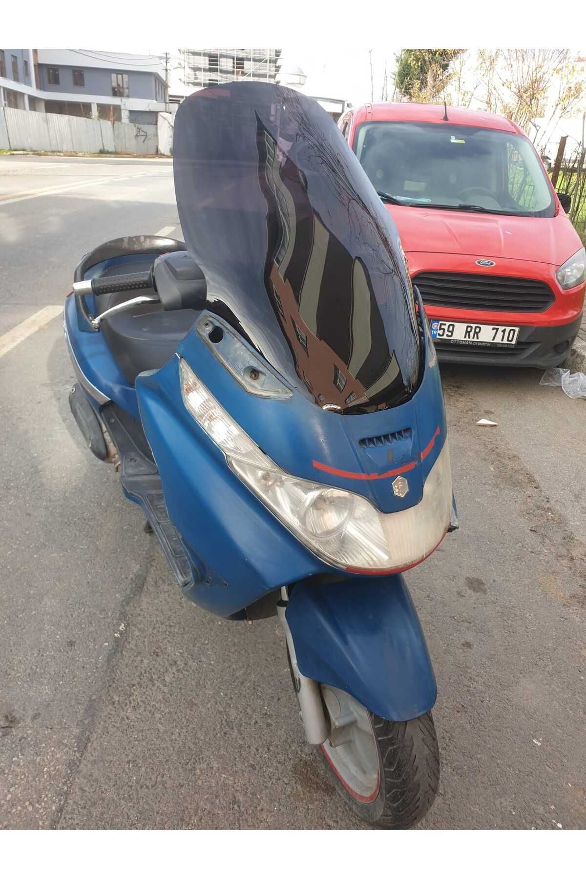 Piaggio X8 200 Siperlik Ön Cam 2004 2006 Model 70cm Siyah Renkli 4mm