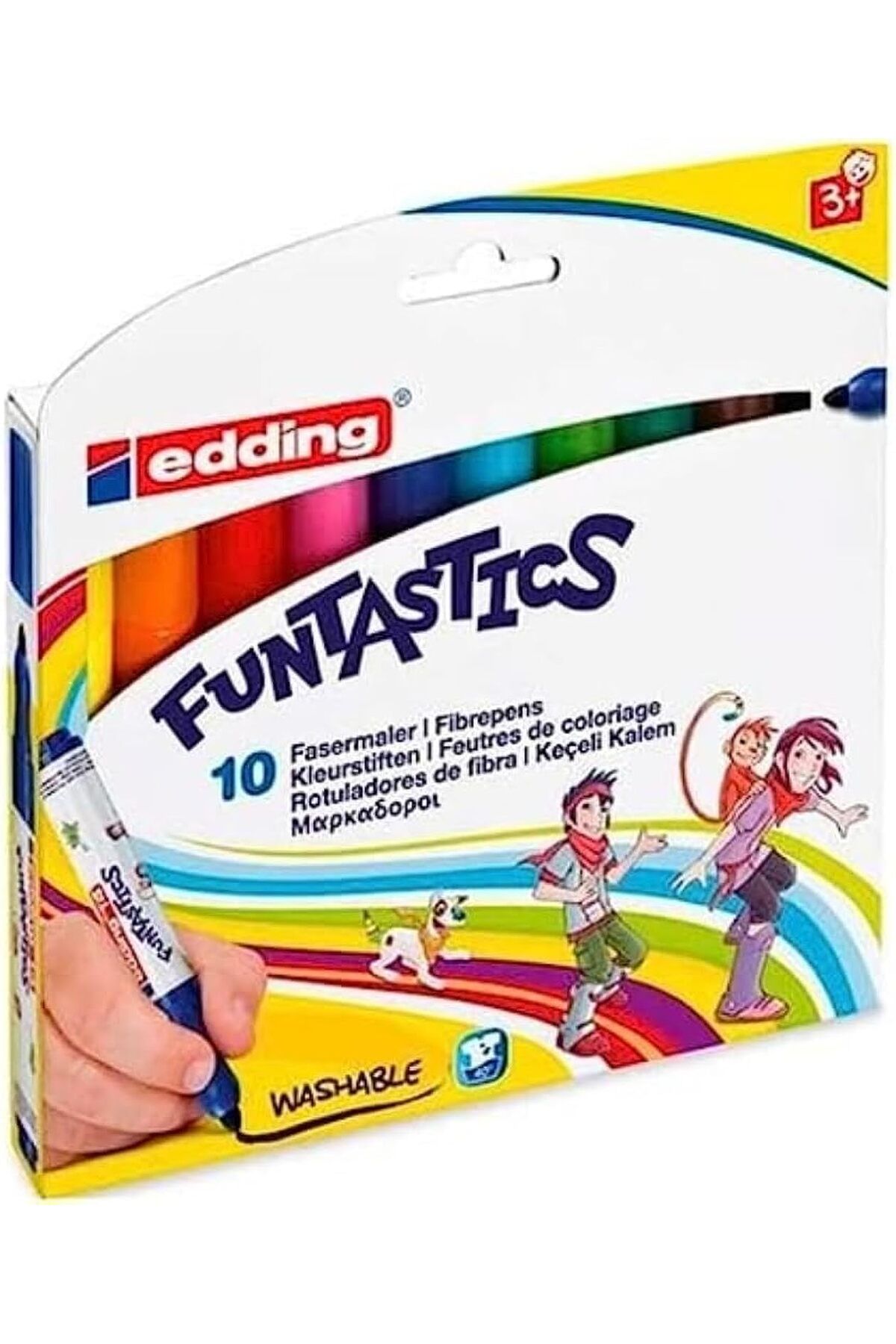 STOREMAX nhlshp 14 FUNTASTICS çocuklar için kalın uçlu keçeli kalem 10'lu set - 2-3 mm yuvarlak uç gext