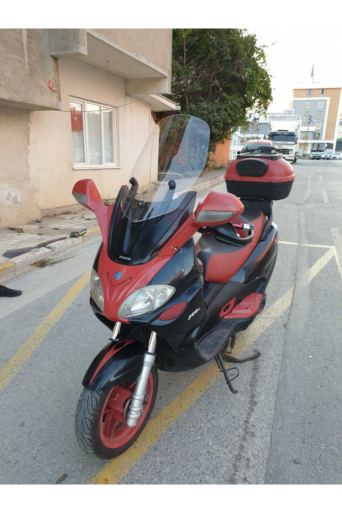 Piaggio X9 250 -500  Siperlik Ön Cam 2005 2007 Model 59cm Şeffaf Renkli 4mm