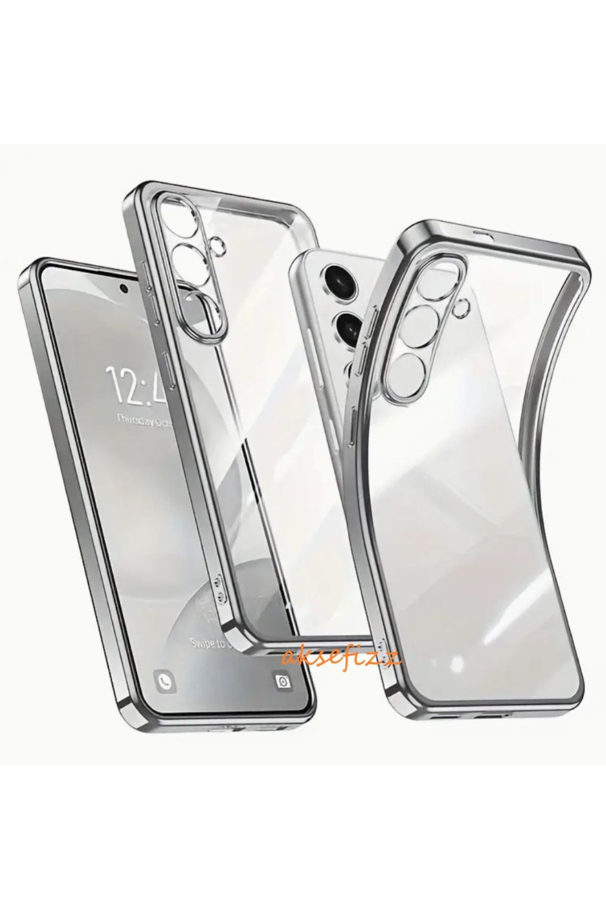 AKSEFİZZ Samsung Galaxy S25 Uyumlu Kamera Lens Korumalı Kenarları Renkli Şeffaf İnce Soft Tasarımlı Kılıf