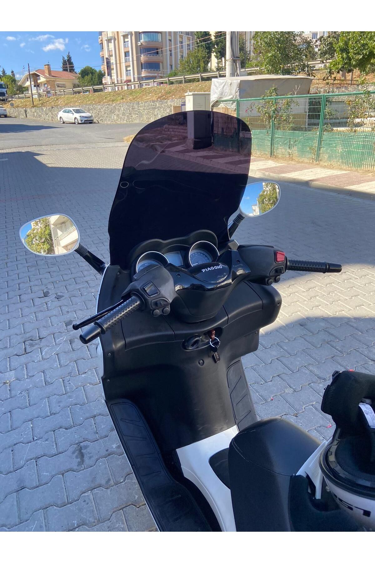 Piaggio X Evo 250-400 Siperlik Ön Cam 2009 2016 Model 70cm Siyah Renkli 4mm