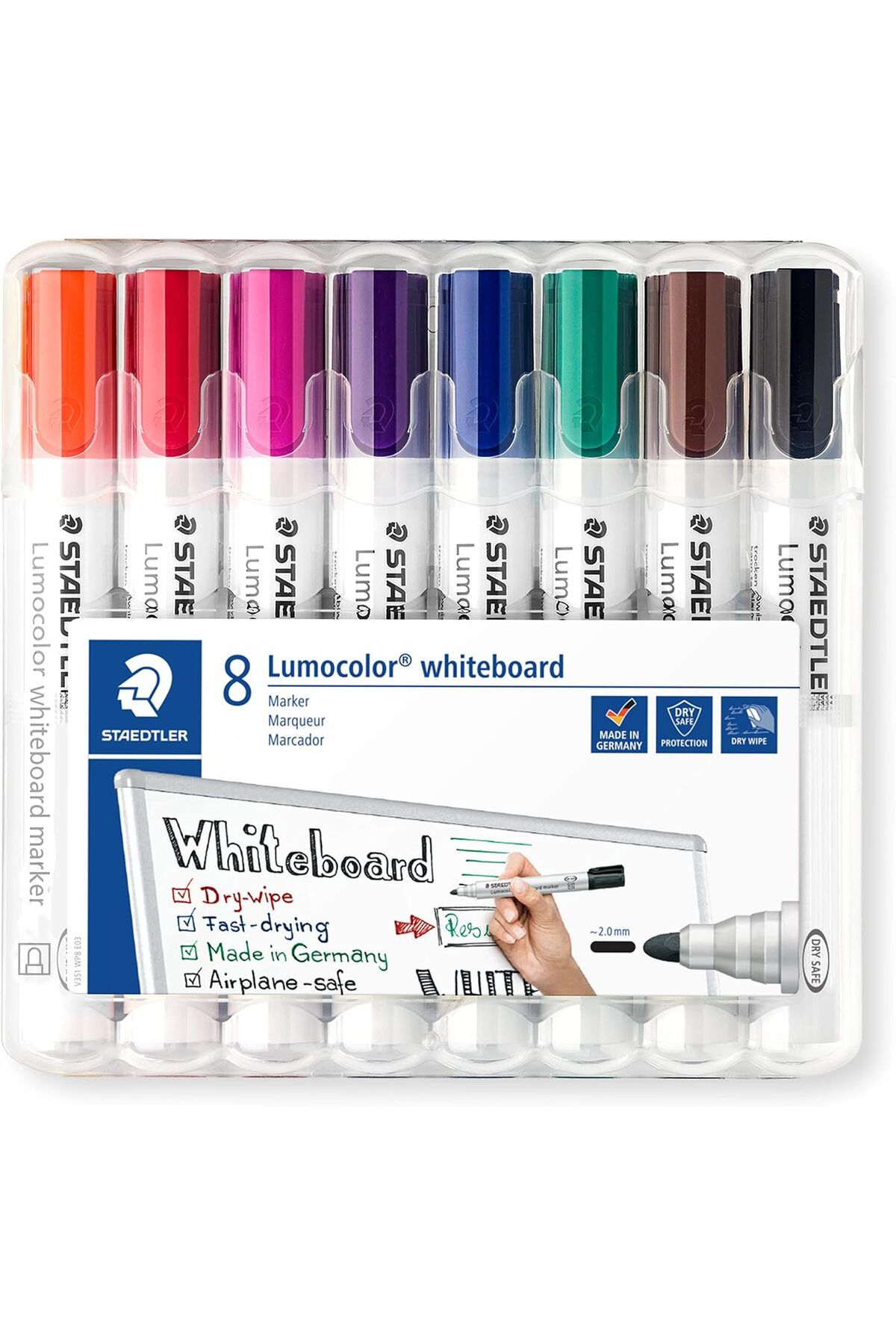 STOREMAX nhlshp 351 Wp8 Lumocolor Whiteboard Markör Yuvarlak Uç 2.0 mm 8'li Set gextrnh 1051353