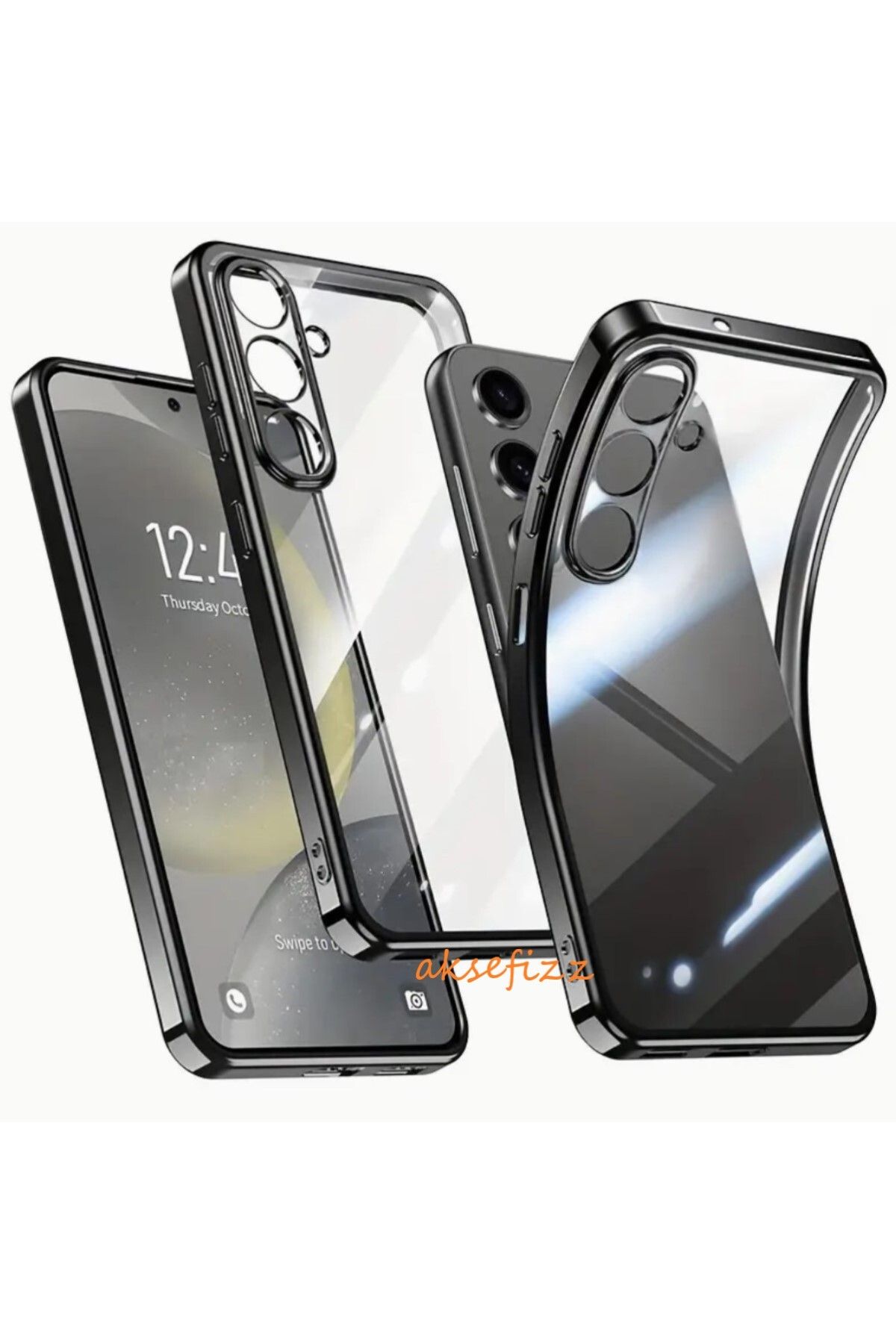 AKSEFİZZ Samsung Galaxy A56 Uyumlu Kamera Lens Korumalı Kenarları Renkli Şeffaf İnce Soft Tasarımlı Kılıf