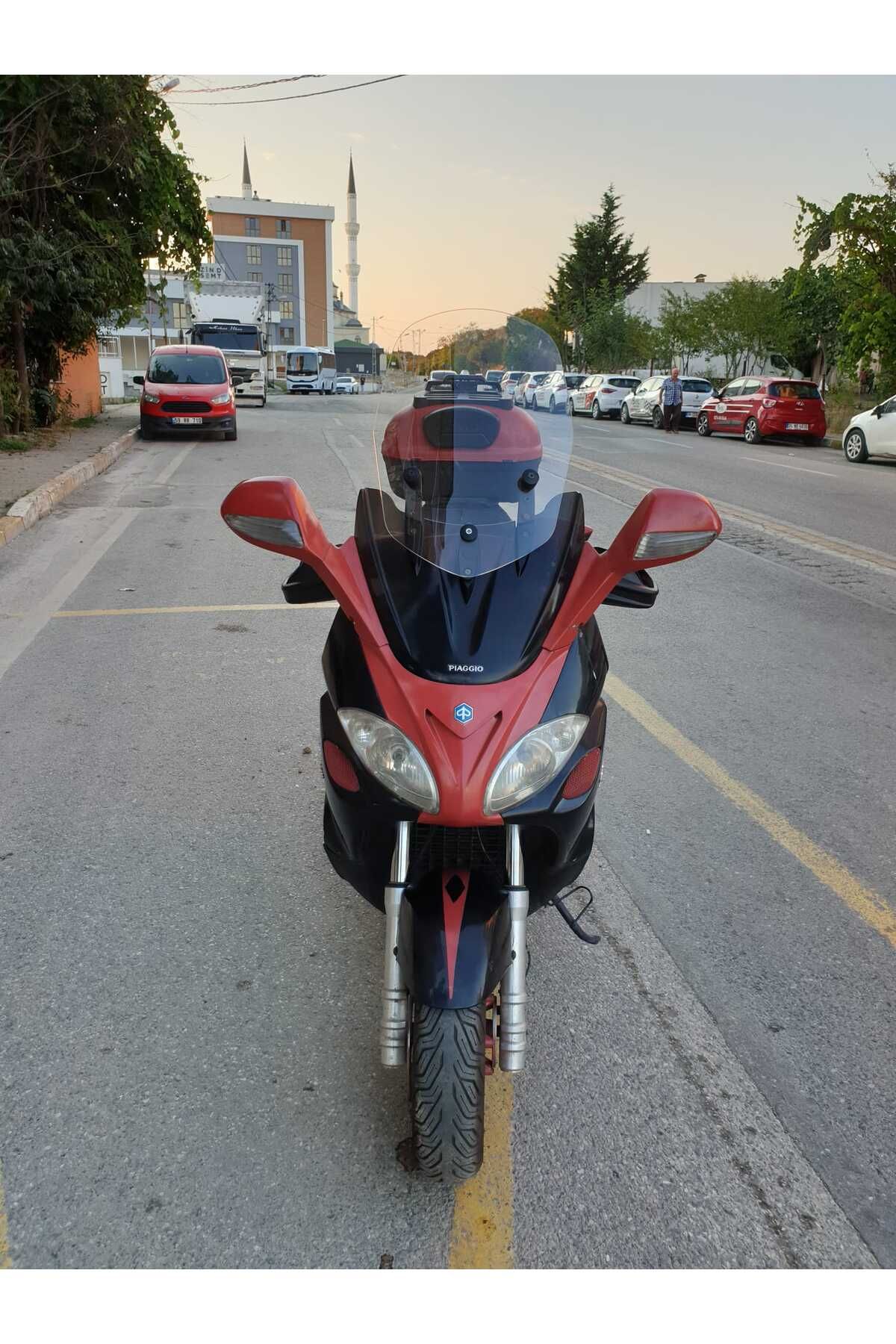 Piaggio X9 250 -500  Siperlik Ön Cam 2005 2007 Model 59cm Şeffaf Renkli 4mm