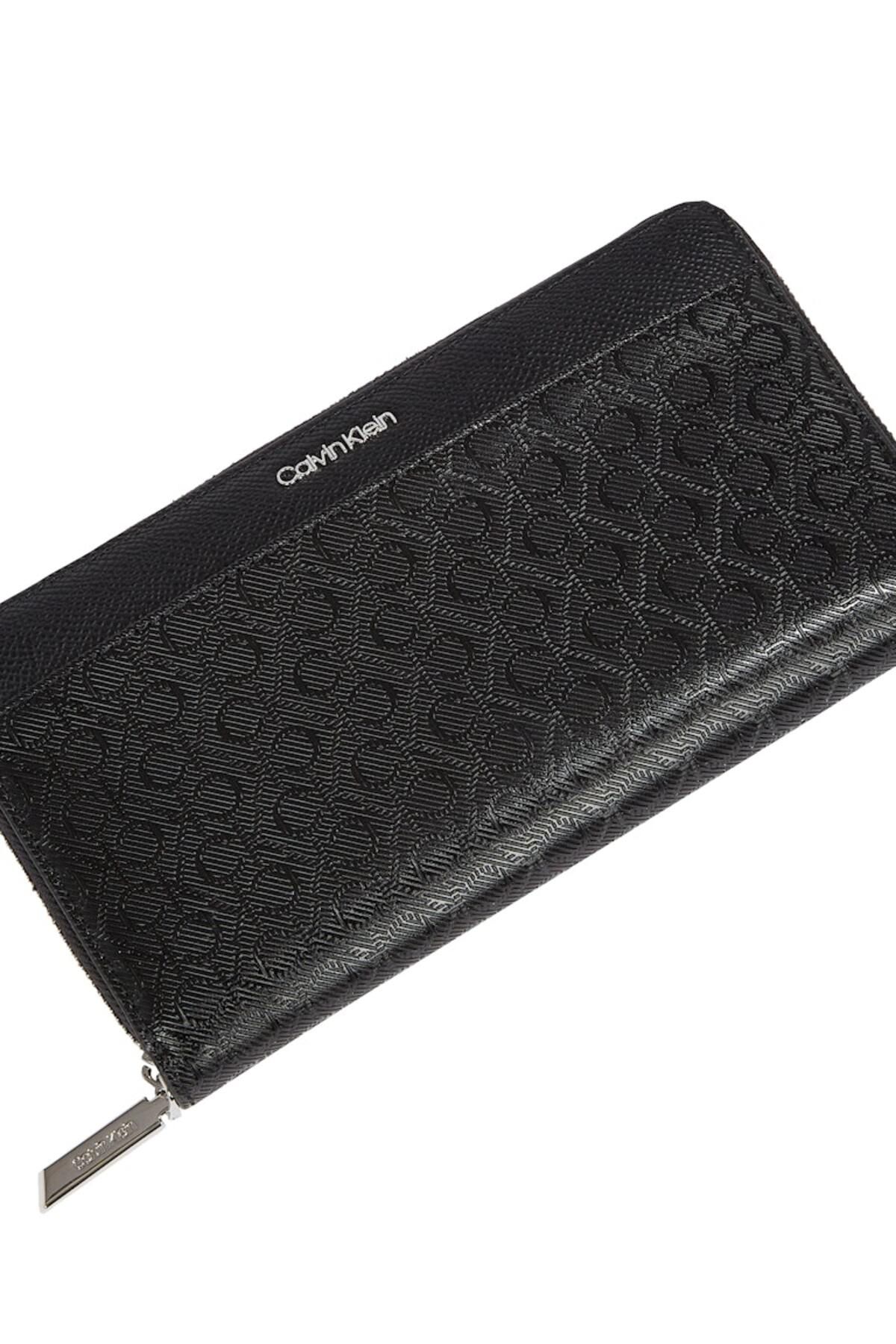 Calvin Klein-Women's Logo Black Wallet with Interior Compartment K60K 613072 -0Gj 4