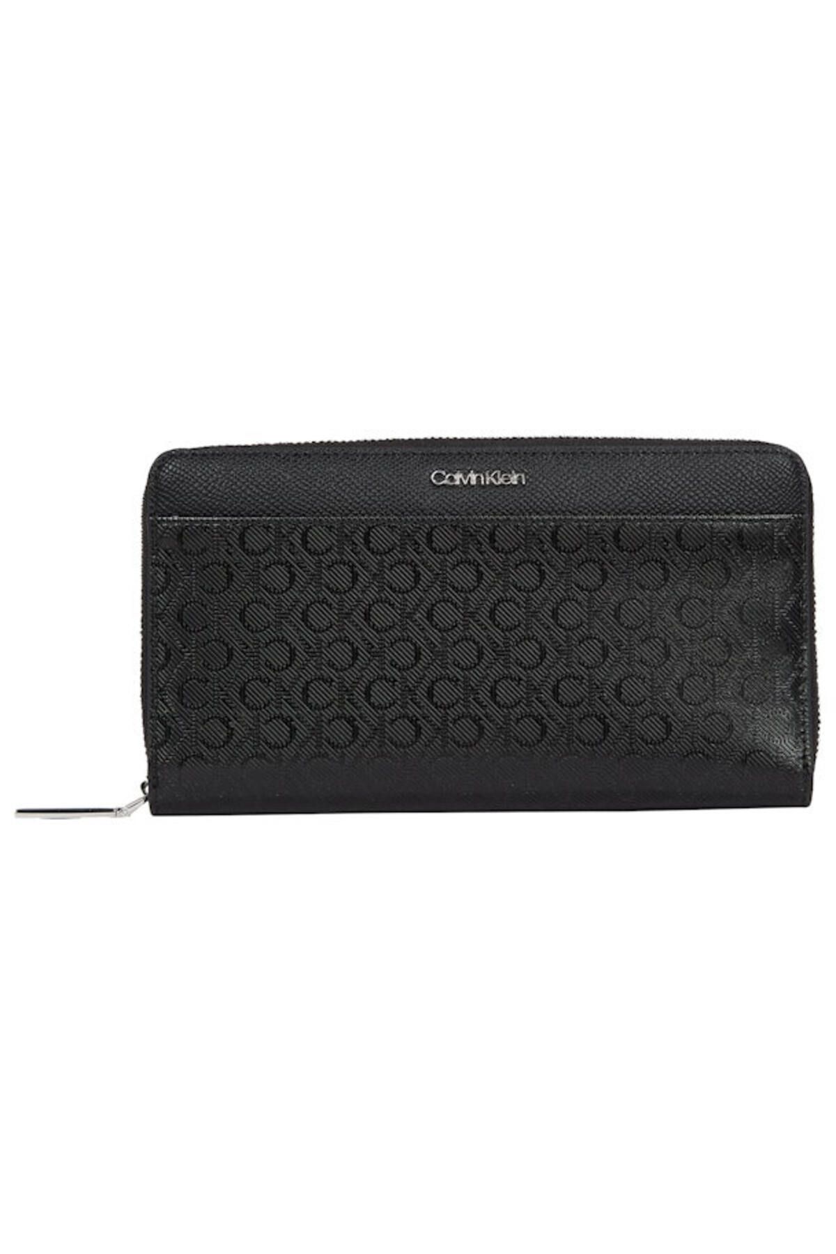 Calvin Klein-Women's Logo Black Wallet with Interior Compartment K60K 613072 -0Gj 1