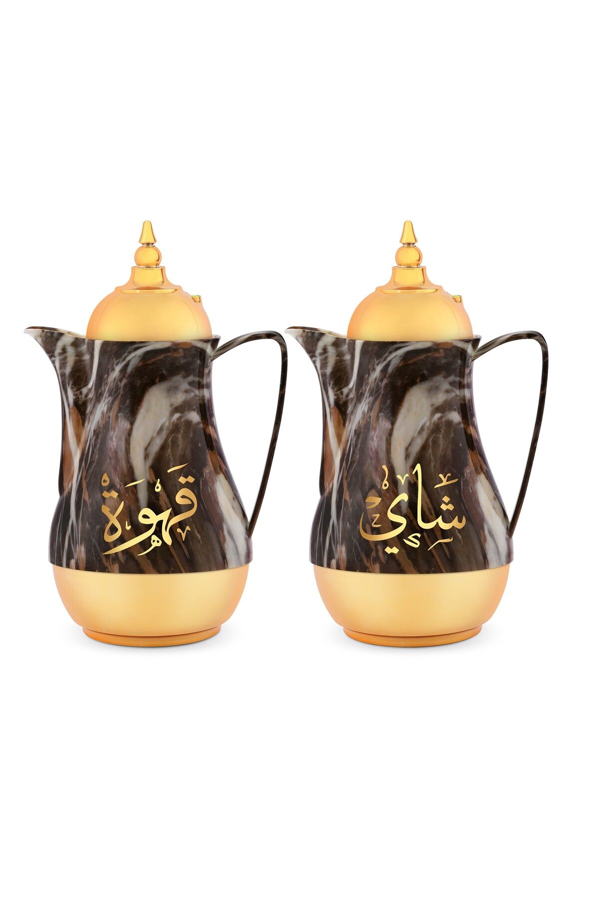 ROYALFORD-Double Wall  1 L+1 L 2 Pieces Marble Tea & Cawa Set | RF9413 | Royalford 1