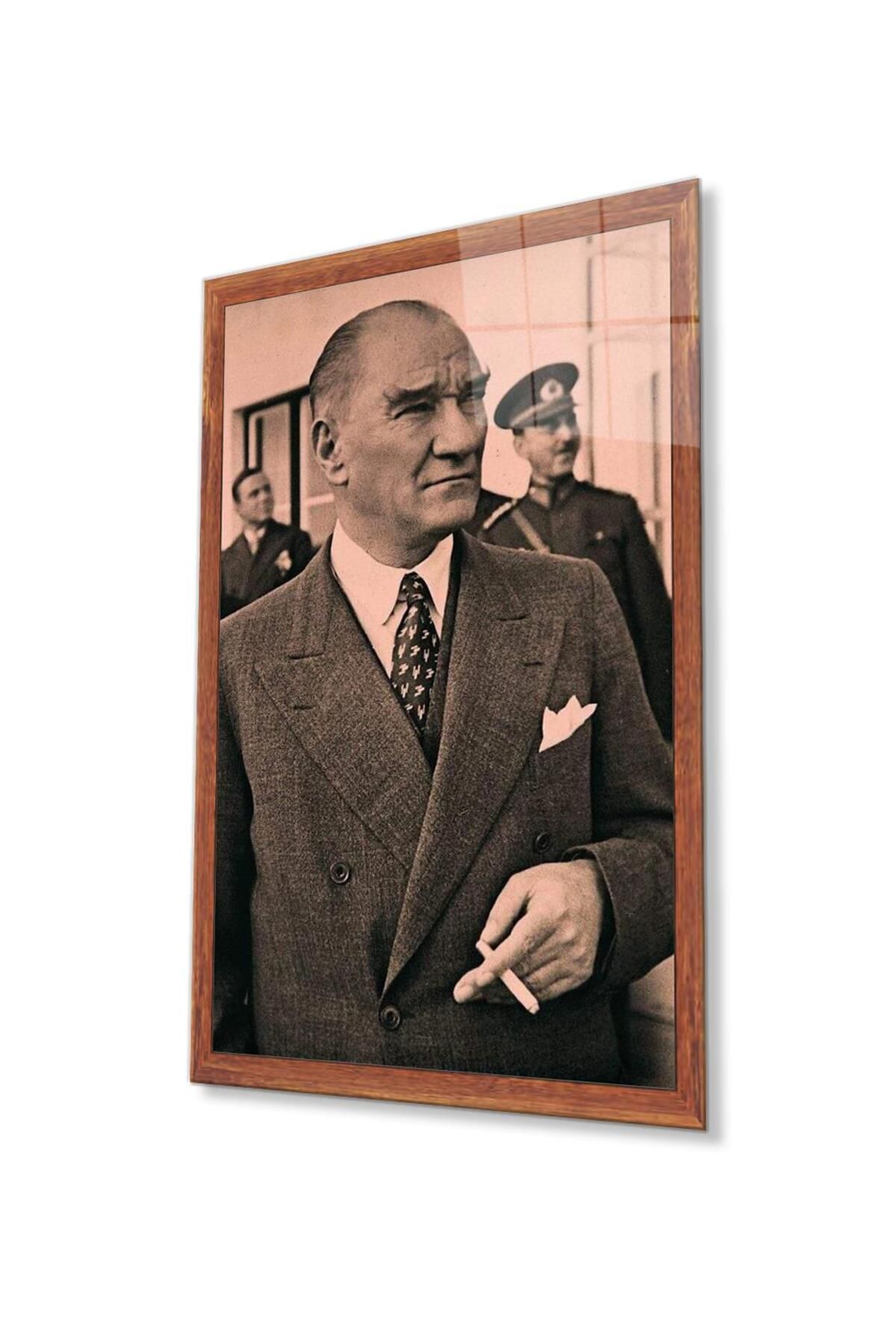 idealizbiz Atatürk Cam Tablo 4mm Dayanıklı Temperli Cam, Atatürk Glass Wall Art