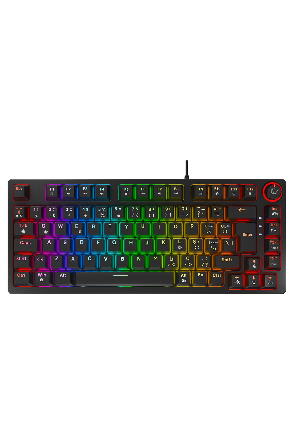 Rampage ENIGMA 75 RGB Aydınlatmalı Red Switch Kompakt Dizilim Gaming Mekanik Oyuncu Klavyesi Siyah