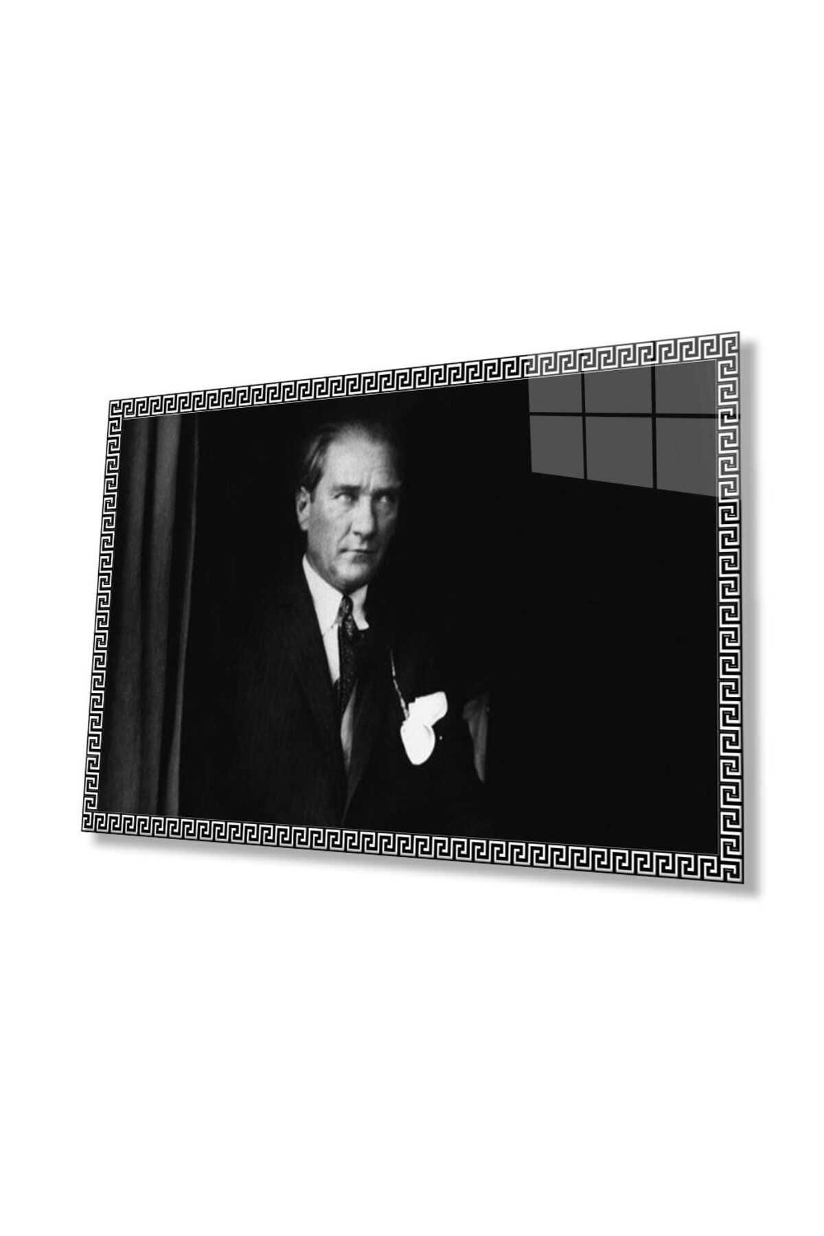 idealizbiz Atatürk Cam Tablo 4mm Dayanıklı Temperli Cam, Atatürk Glass Wall Art
