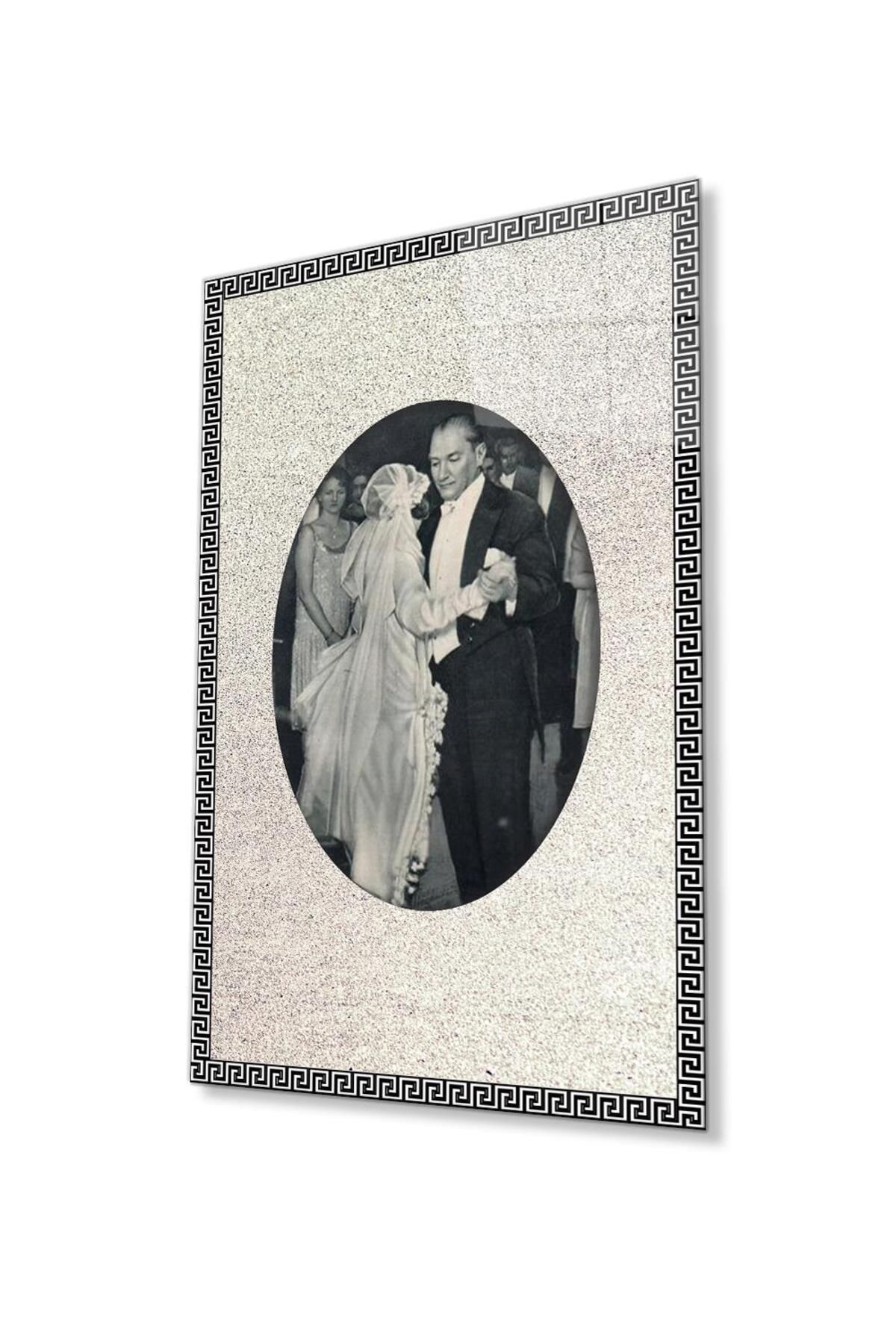 idealizbiz Atatürk Cam Tablo 4mm Dayanıklı Temperli Cam, Atatürk Glass Wall Art