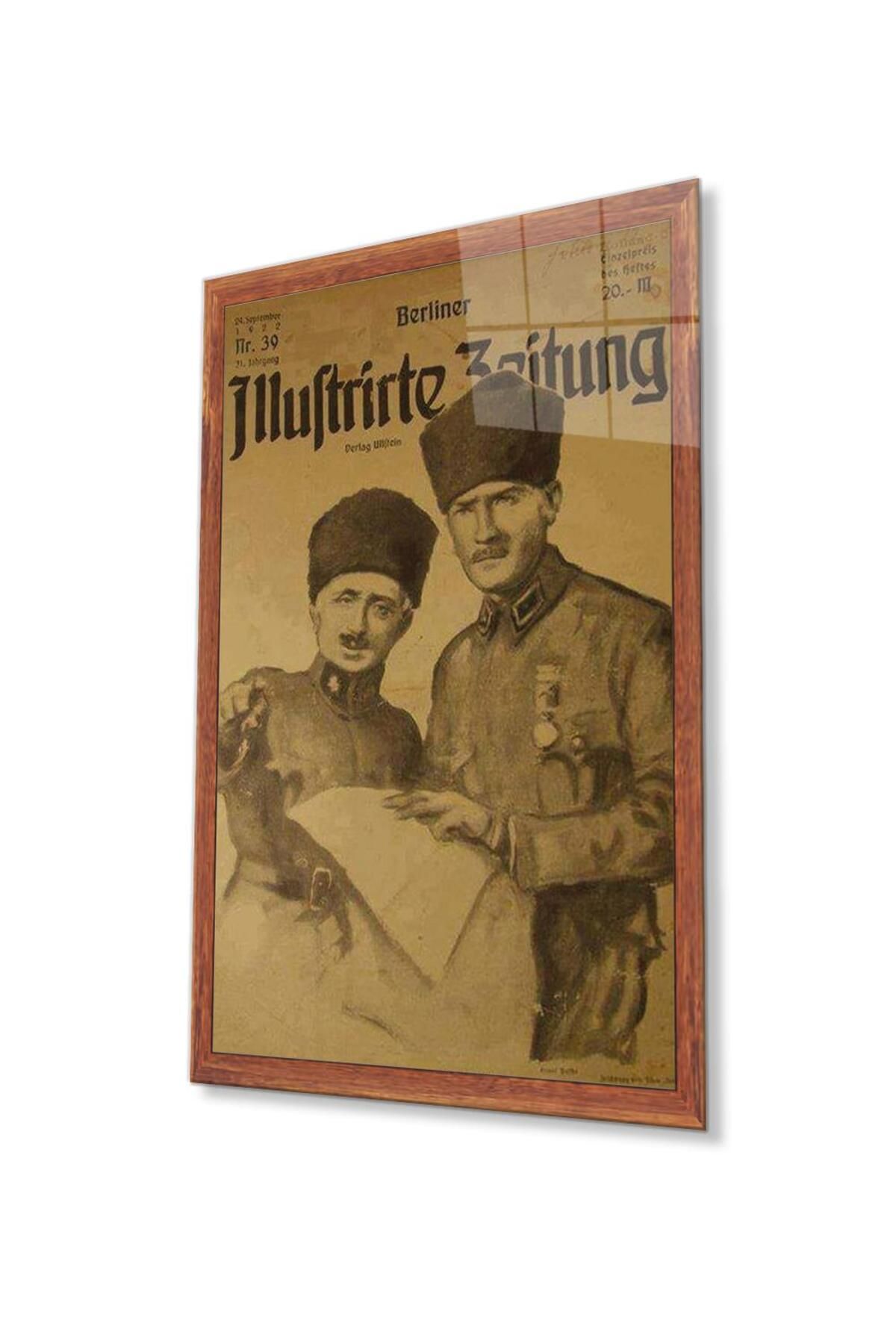 idealizbiz Atatürk Cam Tablo 4mm Dayanıklı Temperli Cam, Atatürk Glass Wall Art