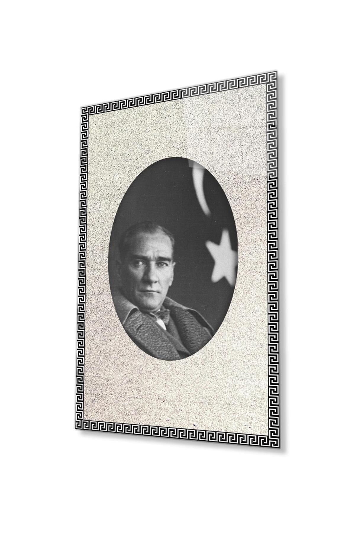 idealizbiz Atatürk Cam Tablo 4mm Dayanıklı Temperli Cam, Atatürk Glass Wall Art