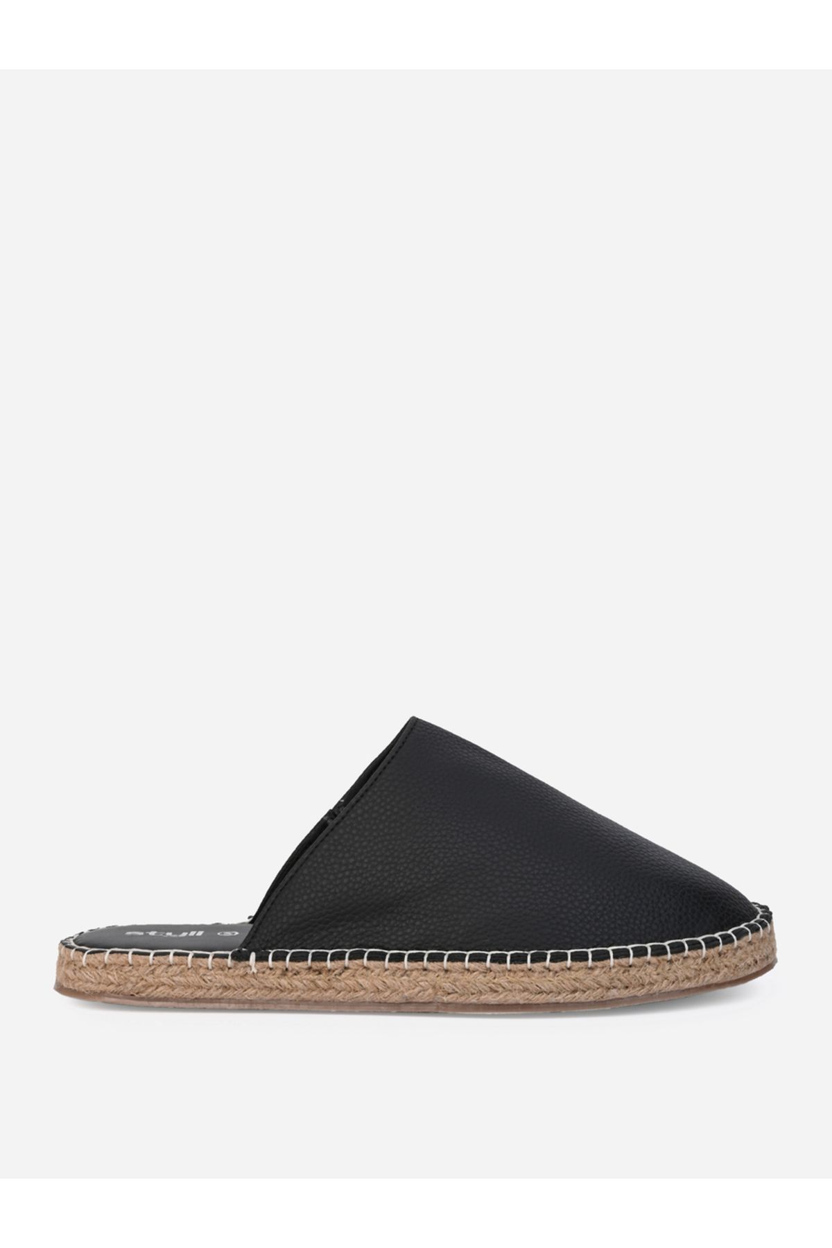 Styli-Textured Faux Leather Espadrille Mules 5