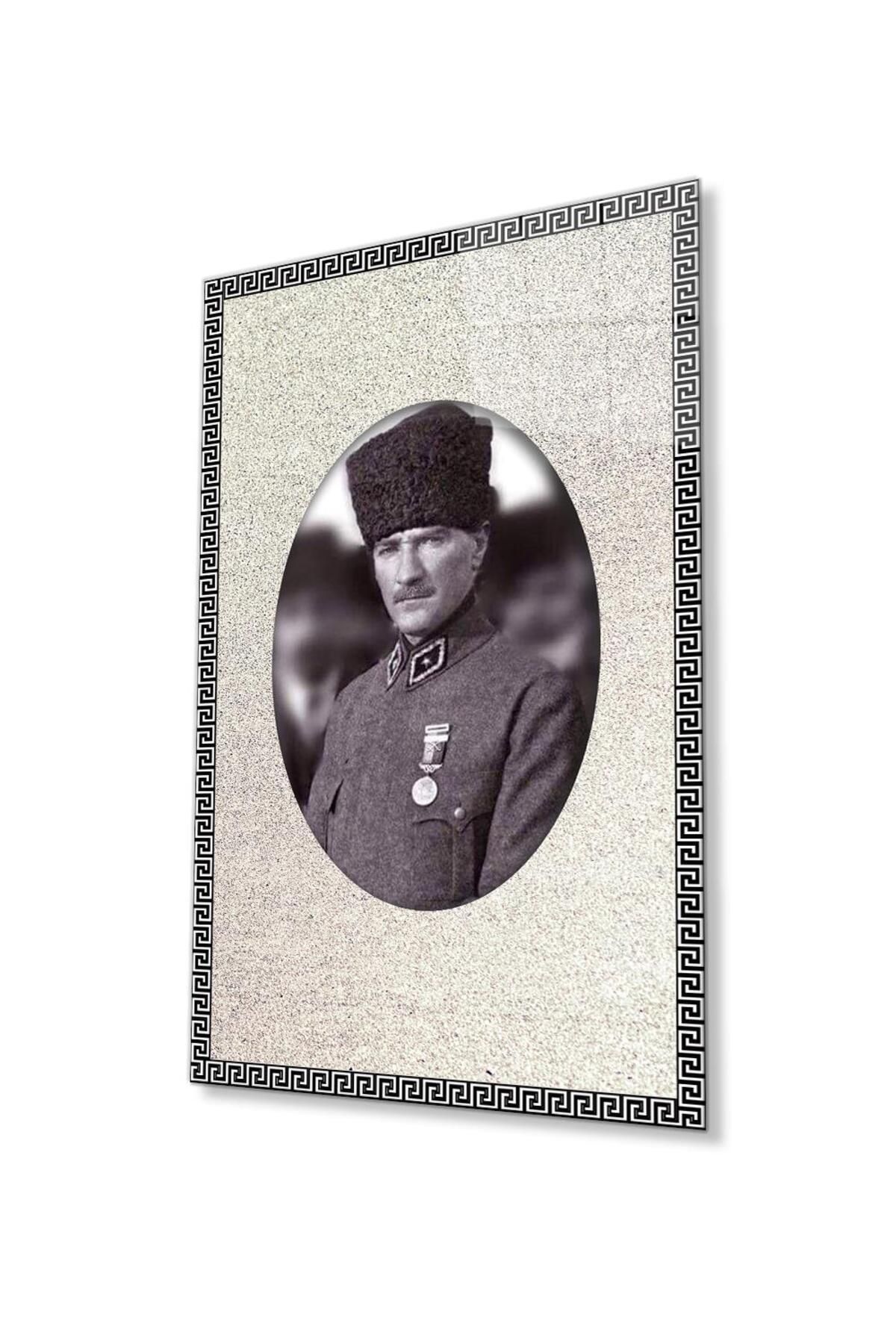 idealizbiz Atatürk Cam Tablo 4mm Dayanıklı Temperli Cam, Atatürk Glass Wall Art