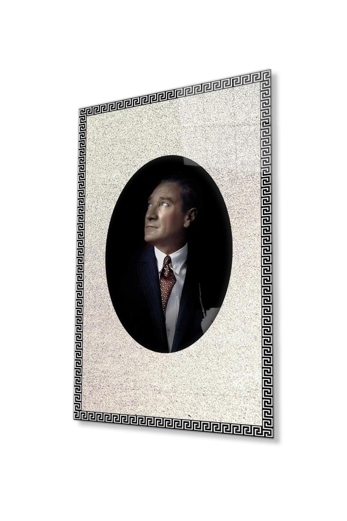 idealizbiz Atatürk Cam Tablo 4mm Dayanıklı Temperli Cam, Atatürk Glass Wall Art