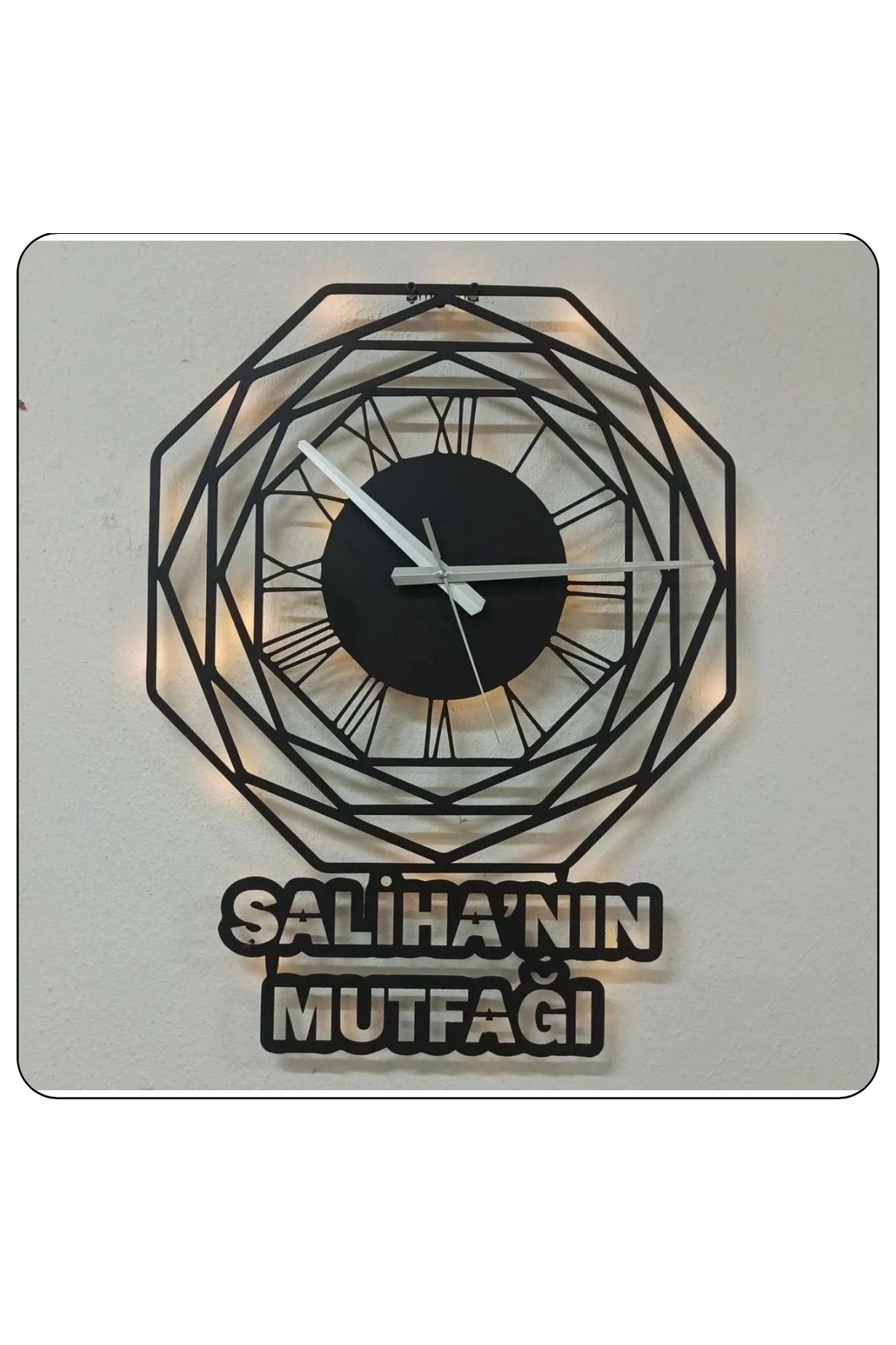 Ahşah dekoratif kişiye özel tasarım saat