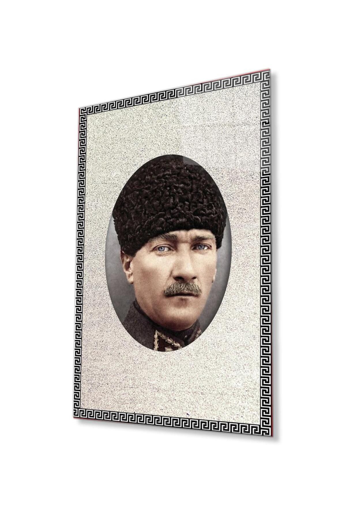 idealizbiz Atatürk Cam Tablo 4mm Dayanıklı Temperli Cam, Atatürk Glass Wall Art