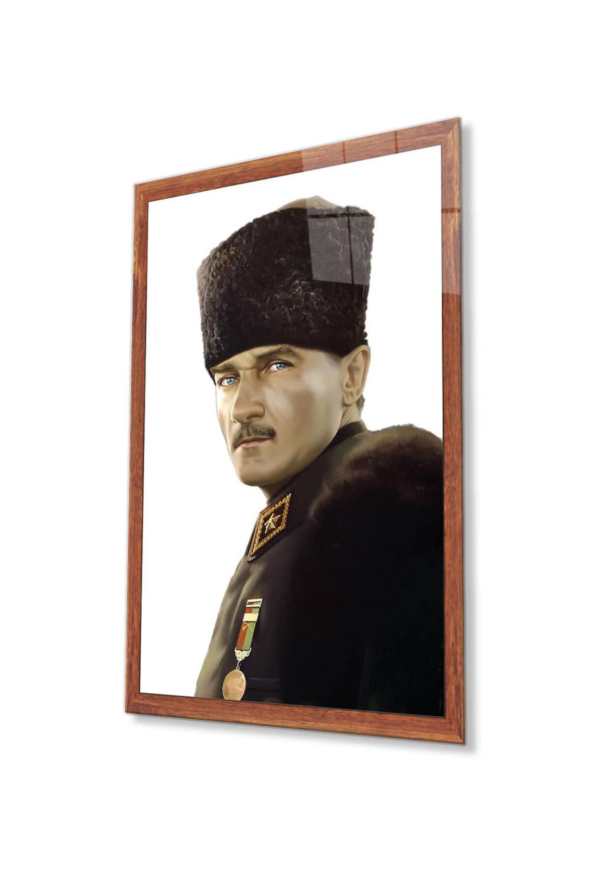 idealizbiz Atatürk Cam Tablo 4mm Dayanıklı Temperli Cam, Atatürk Glass Wall Art